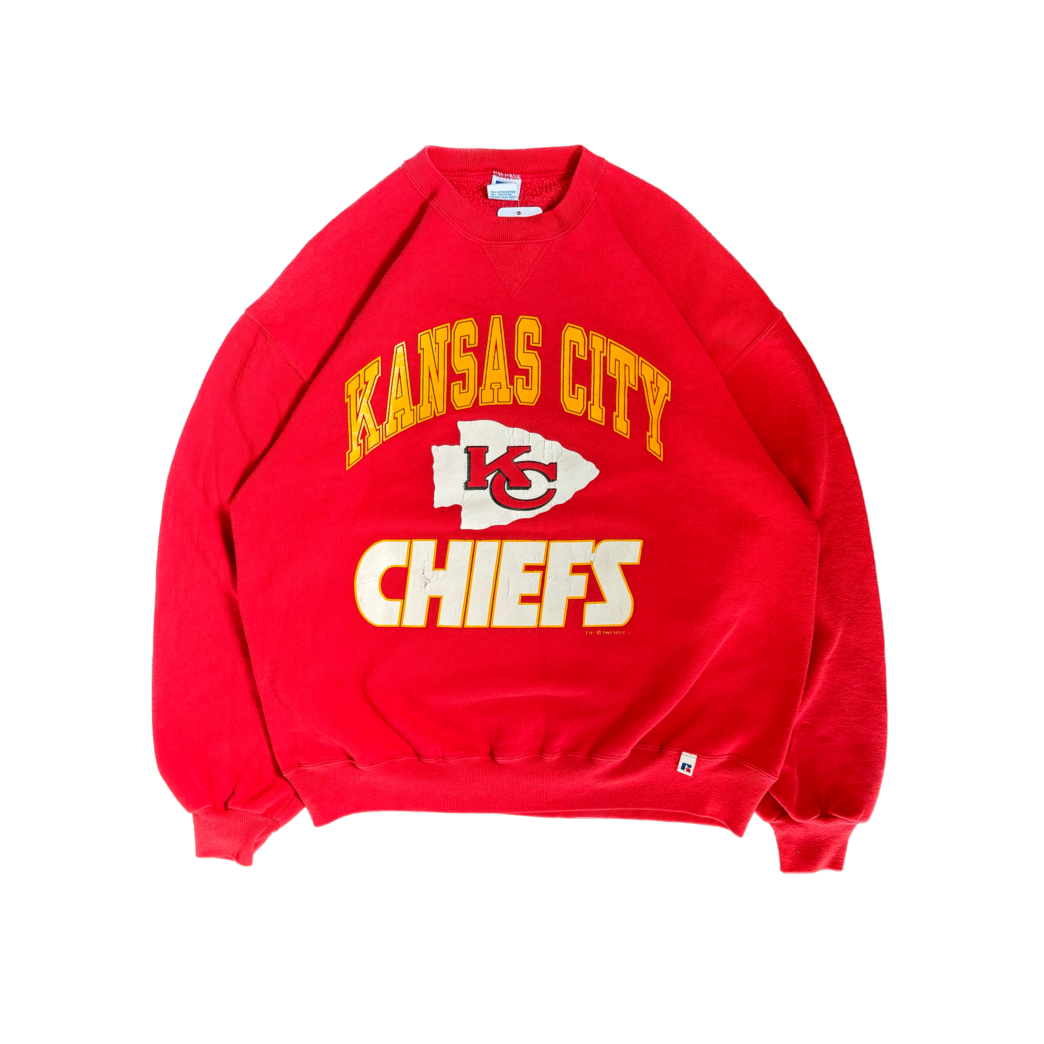 WESTSIDE STOREY VINTAGE | VINTAGE 90'S RUSSELL KC CHIEFS V SWEATSHIRT - RED - Westside Storey