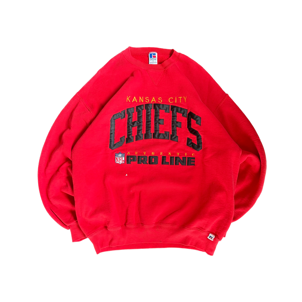 WESTSIDE STOREY VINTAGE | VINTAGE 90'S KC CHIEFS RUSSELL STITCHED SWEATSHIRT - XL Westside Storey