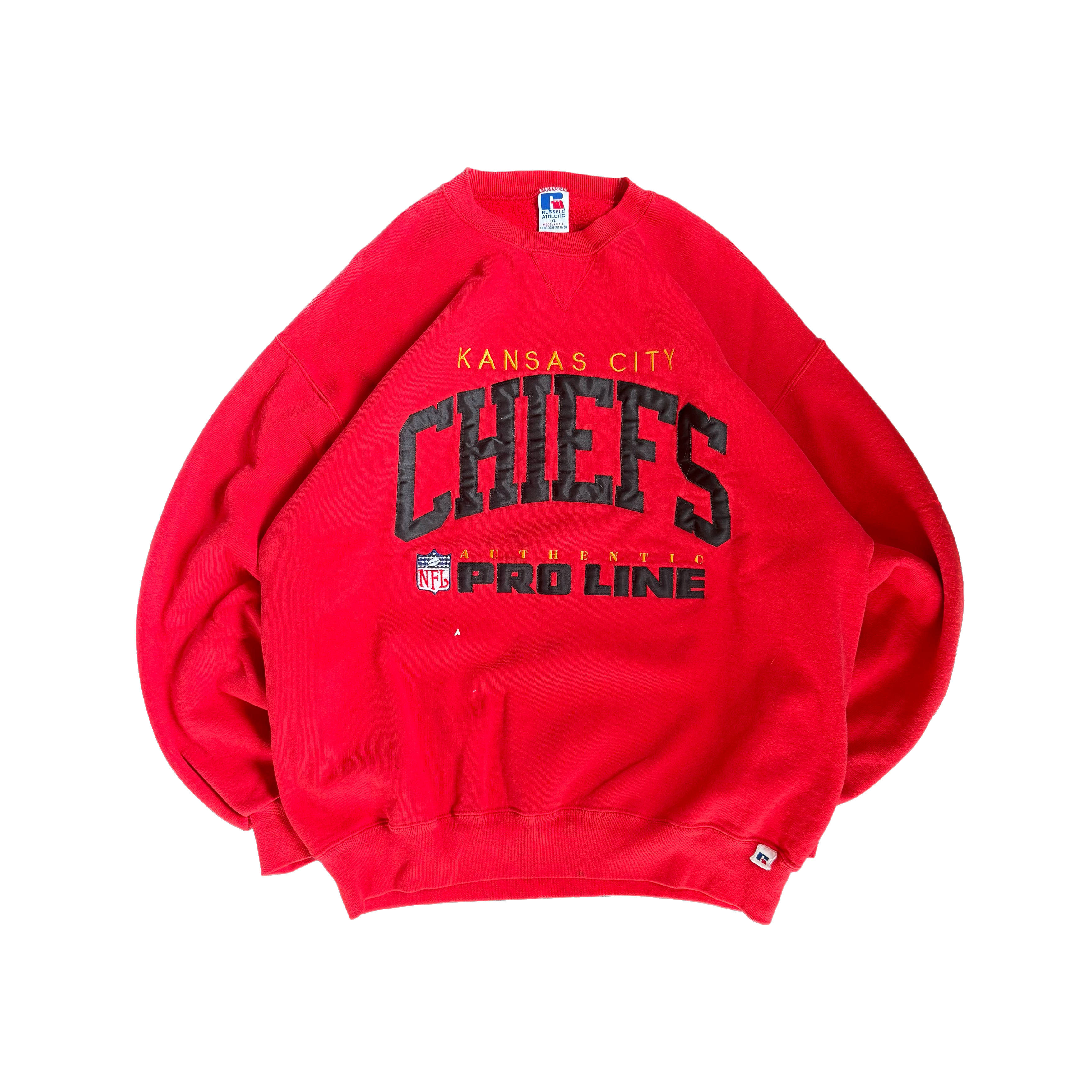 WESTSIDE STOREY VINTAGE | VINTAGE 90'S KC CHIEFS RUSSELL STITCHED SWEATSHIRT - XL Westside Storey