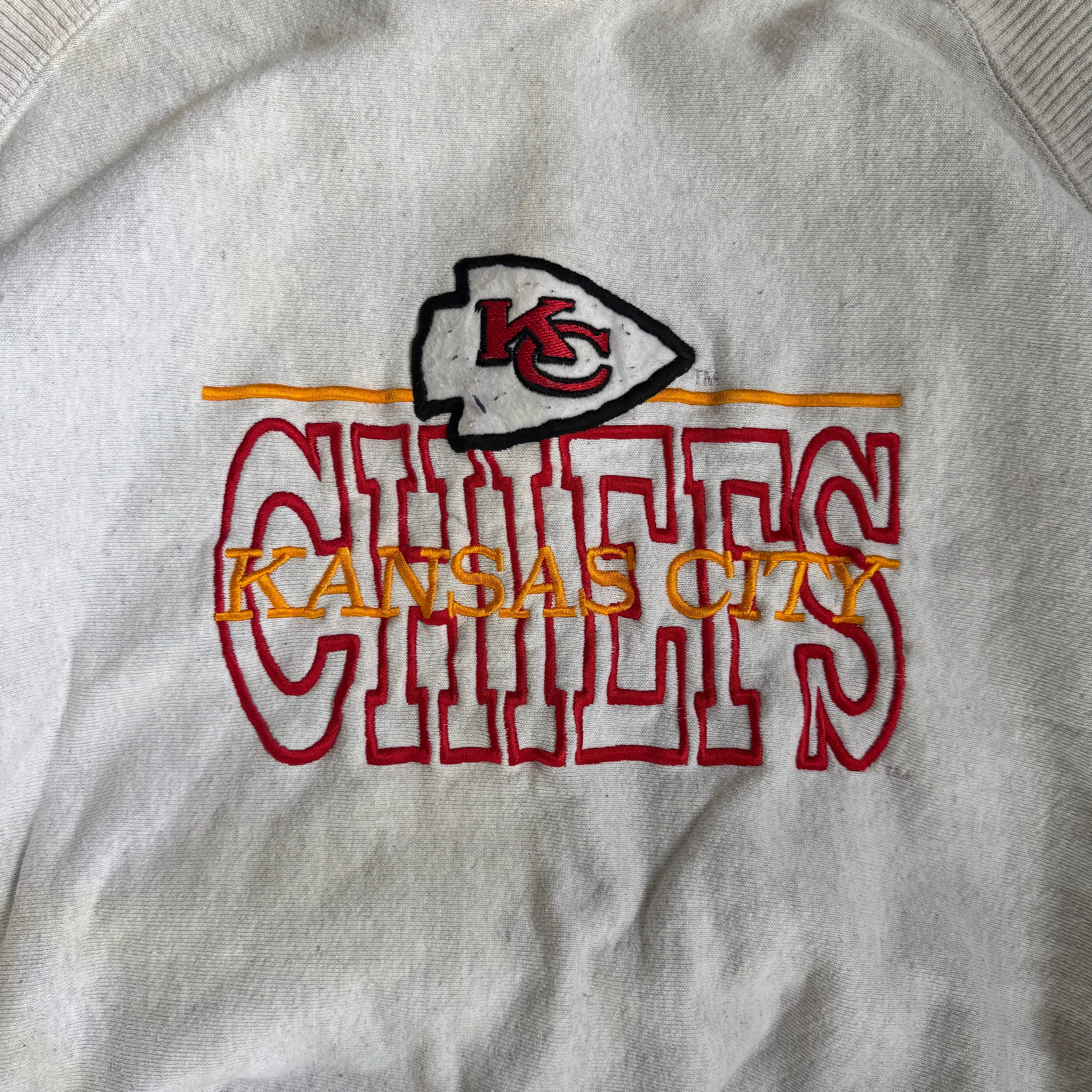 WESTSIDE STOREY VINTAGE | VINTAGE 90'S KC CHIEFS THE GAME DETAILED SWEATSHIRT - GRAY Westside Storey