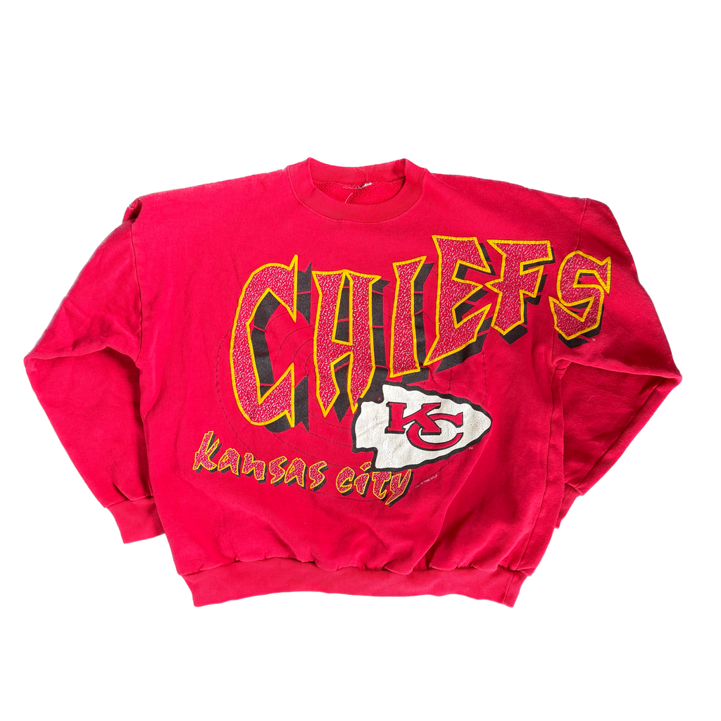 WESTSIDE STOREY VINTAGE | VINTAGE 90'S KC CHIEFS SPELLOUT GRAFFITI SWEATSHIRT - RED Westside Storey