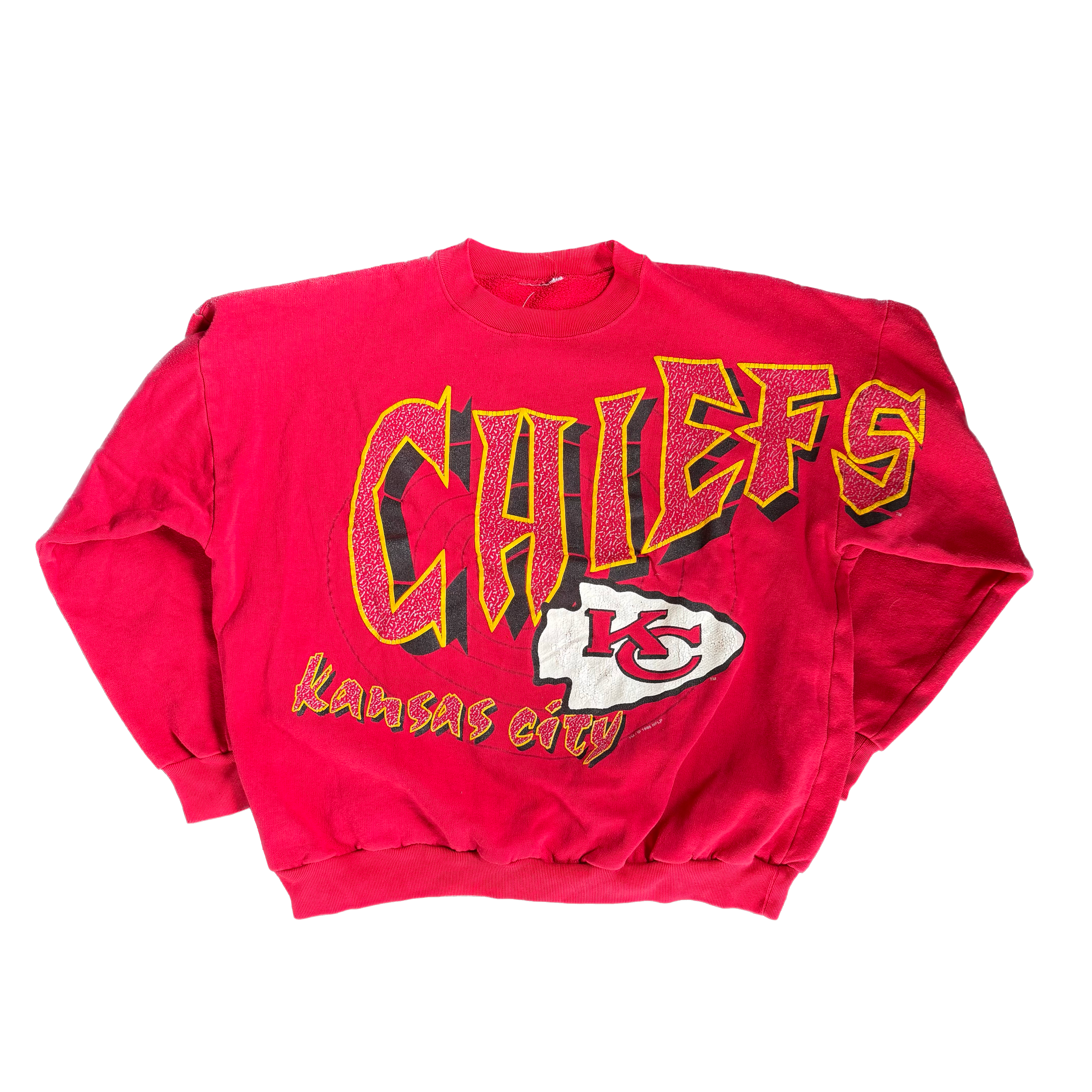 WESTSIDE STOREY VINTAGE | VINTAGE 90'S KC CHIEFS SPELLOUT GRAFFITI SWEATSHIRT - RED Westside Storey