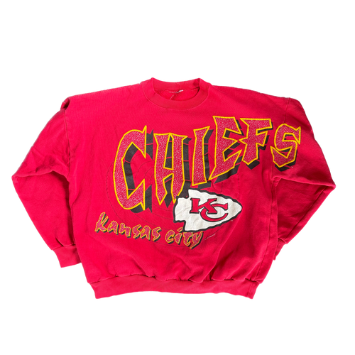 WESTSIDE STOREY VINTAGE | VINTAGE 90'S KC CHIEFS SPELLOUT GRAFFITI SWEATSHIRT - RED Westside Storey