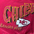 WESTSIDE STOREY VINTAGE | VINTAGE 90'S KC CHIEFS SPELLOUT GRAFFITI SWEATSHIRT - RED Westside Storey
