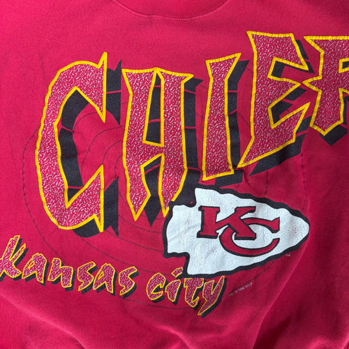 WESTSIDE STOREY VINTAGE | VINTAGE 90'S KC CHIEFS SPELLOUT GRAFFITI SWEATSHIRT - RED Westside Storey