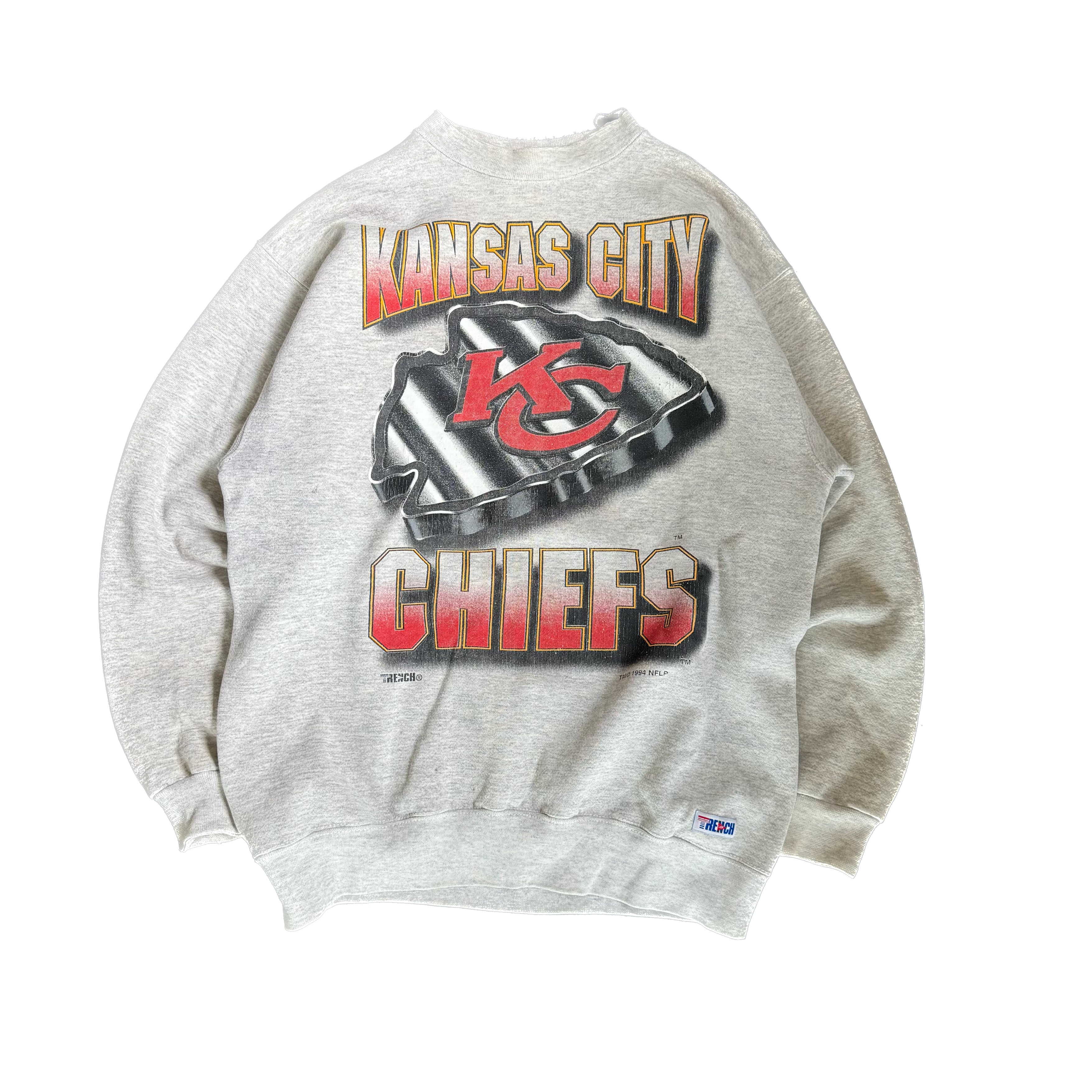 WESTSIDE STOREY VINTAGE | VINTAGE 90'S KC CHIEFS GRAY WELL WORN SWEATSHIRT - GRAY Westside Storey