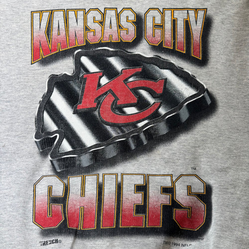 WESTSIDE STOREY VINTAGE | VINTAGE 90'S KC CHIEFS GRAY WELL WORN SWEATSHIRT - GRAY Westside Storey