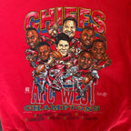WESTSIDE STOREY VINTAGE | VINTAGE 90'S KC CHIEFS AFC WEST CHAMPS CARICATURE SWEATSHIRT - RED Westside Storey