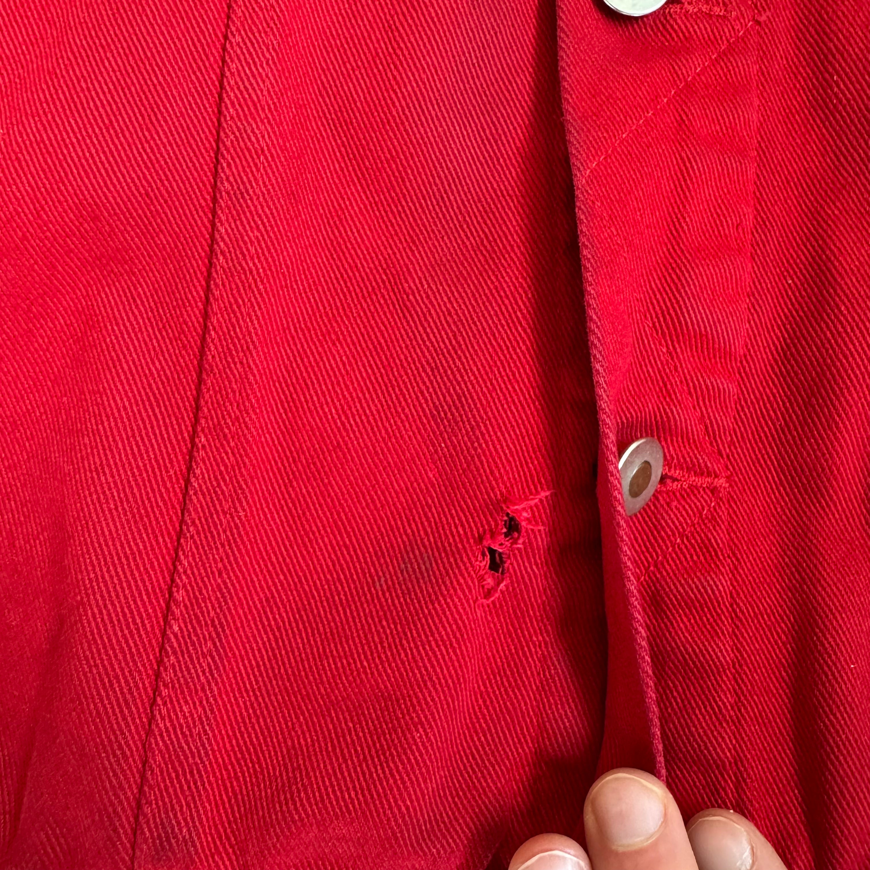 WESTSIDE STOREY VINTAGE | VINTAGE 90'S KC CHIEFS PRO ELITE RED DENIM JACKET - RED Westside Storey
