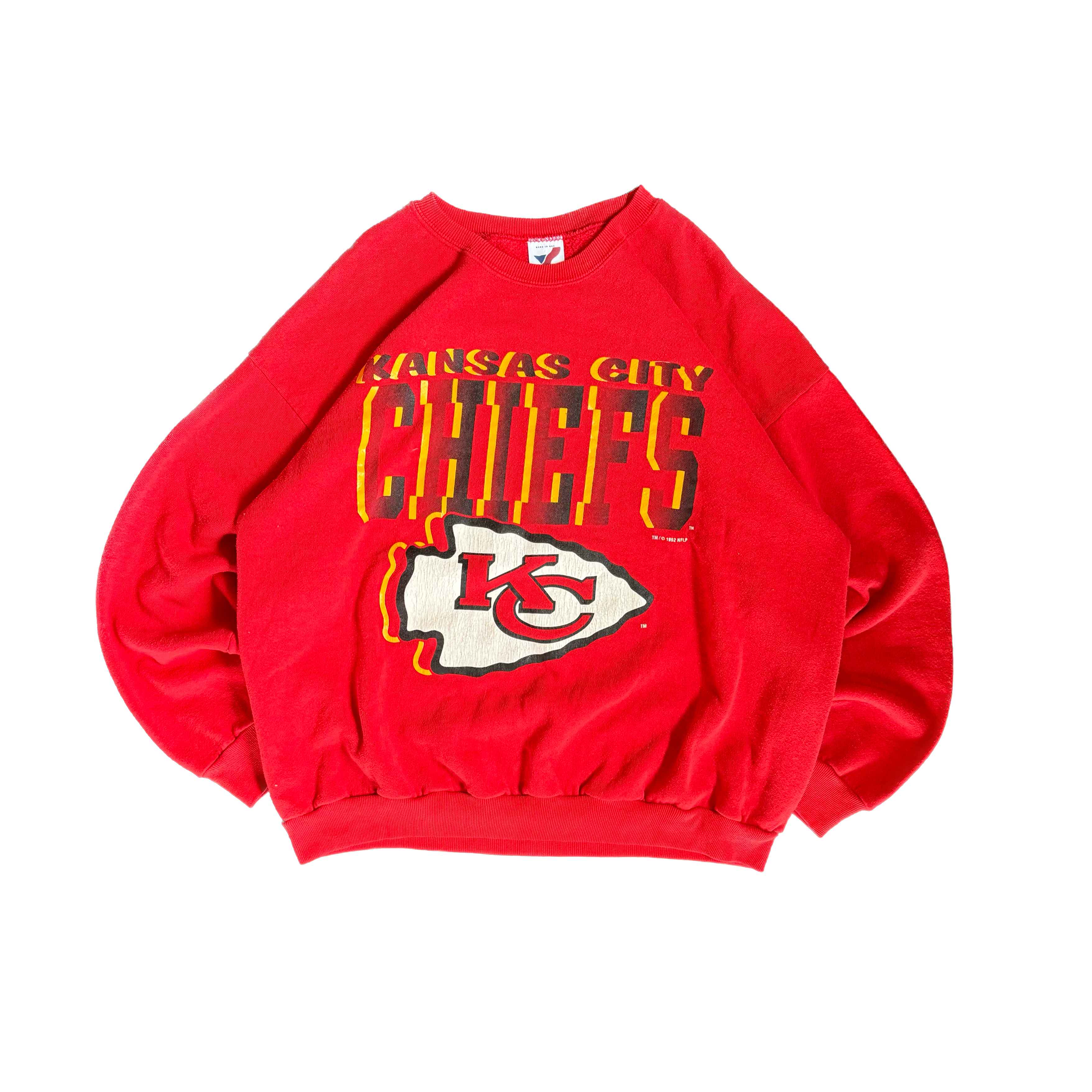 WESTSIDE STOREY VINTAGE | VINTAGE 1992 KC CHIEFS GRAPHIC SWEATSHIRT - RED - Westside Storey