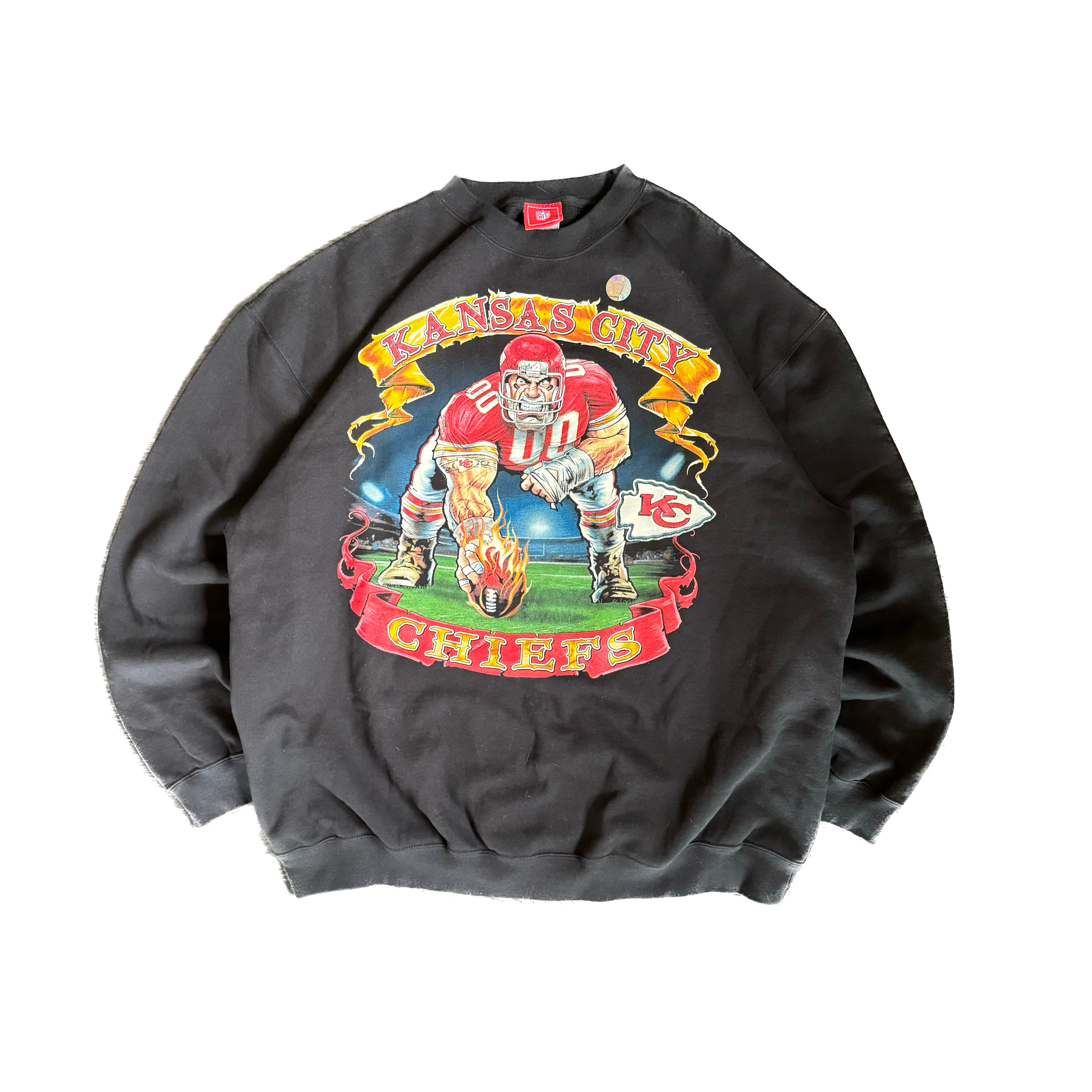 WESTSIDE STOREY VINTAGE | VINTAGE NEW OLD STOCK KC CHIEFS SWEATSHIRT - BLACK - Westside Storey