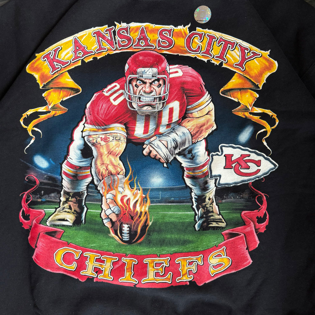 WESTSIDE STOREY VINTAGE | VINTAGE NEW OLD STOCK KC CHIEFS SWEATSHIRT - BLACK - Westside Storey