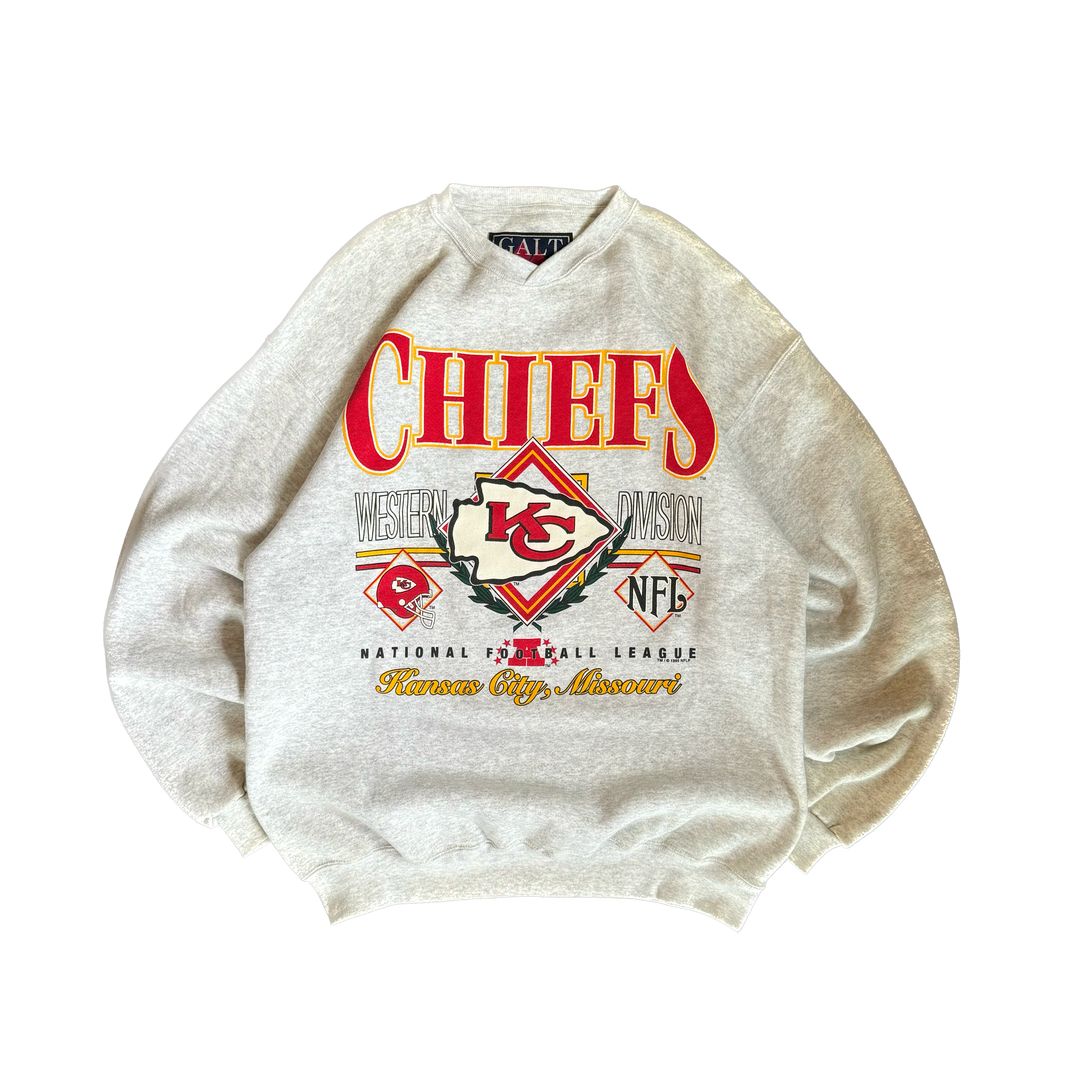 WESTSIDE STOREY VINTAGE | VINTAGE 90'S KC CHIEFS GALT SAND HEAVY CLEAN SWEATSHIRT - GRAY - Westside Storey
