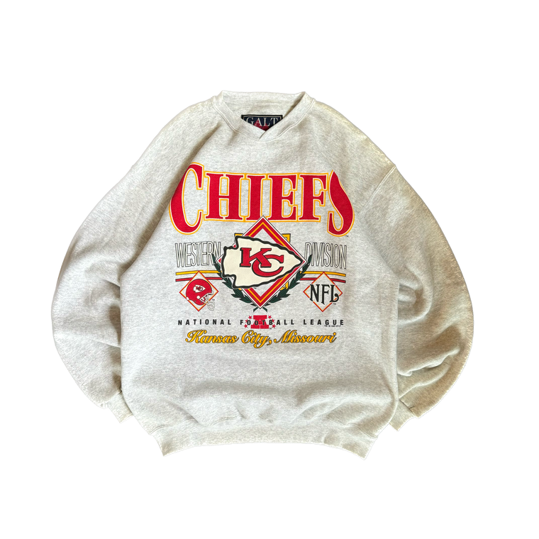 WESTSIDE STOREY VINTAGE | VINTAGE 90'S KC CHIEFS GALT SAND HEAVY CLEAN SWEATSHIRT - GRAY