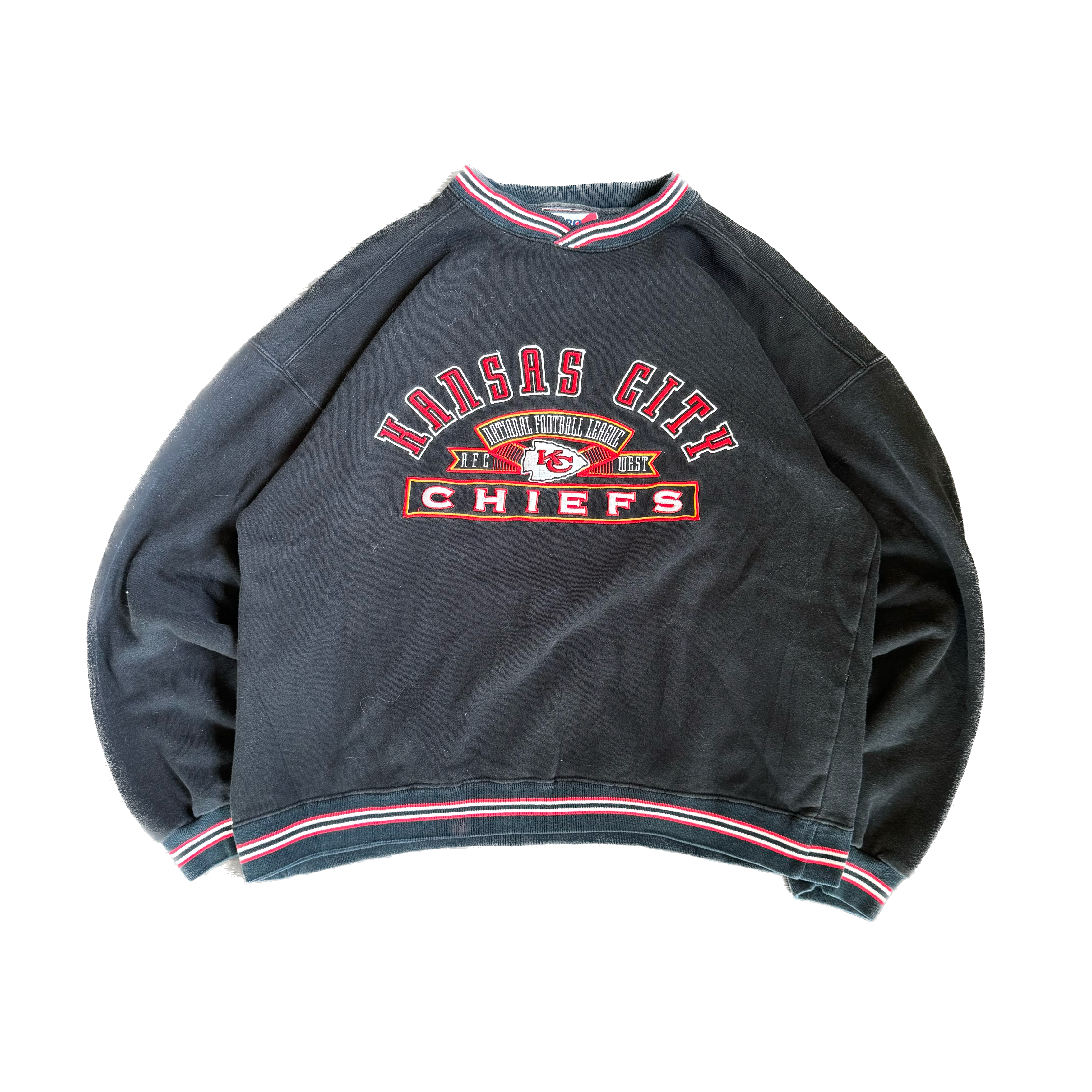 WESTSIDE STOREY VINTAGE | VINTAGE 90'S KC CHIEFS PRO PLAYER EMBROIDERED SWEATSHIRT - BLACK Westside Storey