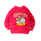 WESTSIDE STOREY VINTAGE | VINTAGE 90'S HEAVY KC CHIEFS SNOOPY WOODSTOCK SWEATSHIRT - RED - Westside Storey