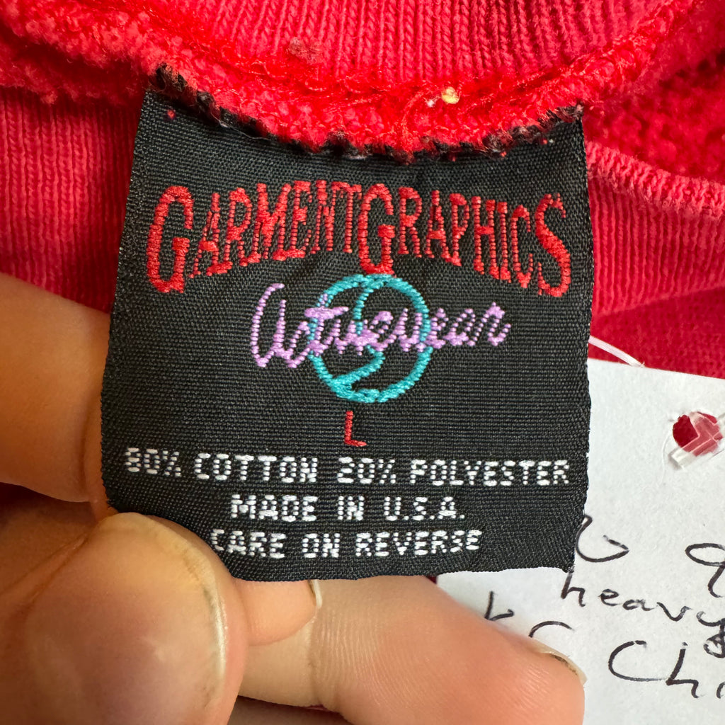 WESTSIDE STOREY VINTAGE | VINTAGE 90'S HEAVY KC CHIEFS SNOOPY WOODSTOCK SWEATSHIRT - RED - Westside Storey