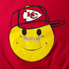WESTSIDE STOREY VINTAGE | VINTAGE 90'S KC CHIEFS SMILEY SWEATSHIRT - RED - Westside Storey