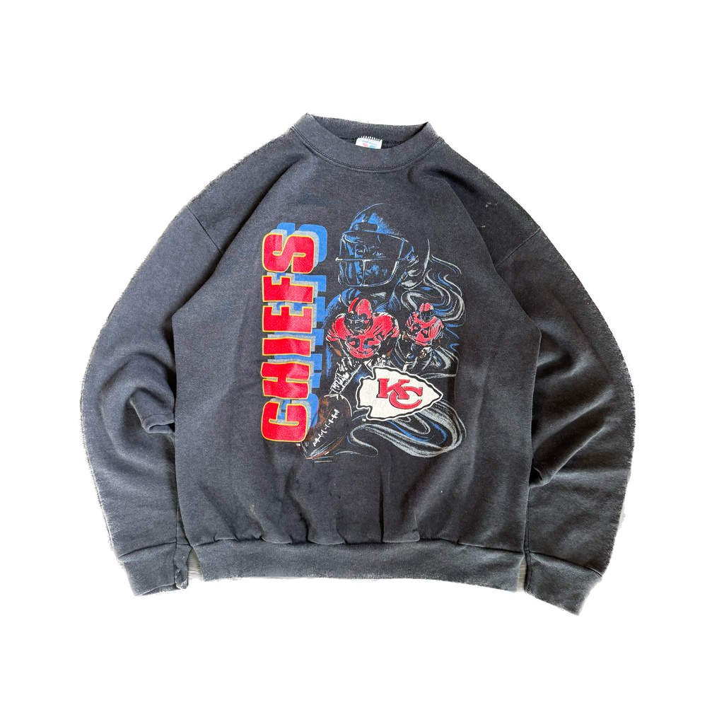 WESTSIDE STOREY VINTAGE | VINTAGE 90'S KC CHIEFS ARTEX SWEATSHIRT - BLACK Westside Storey