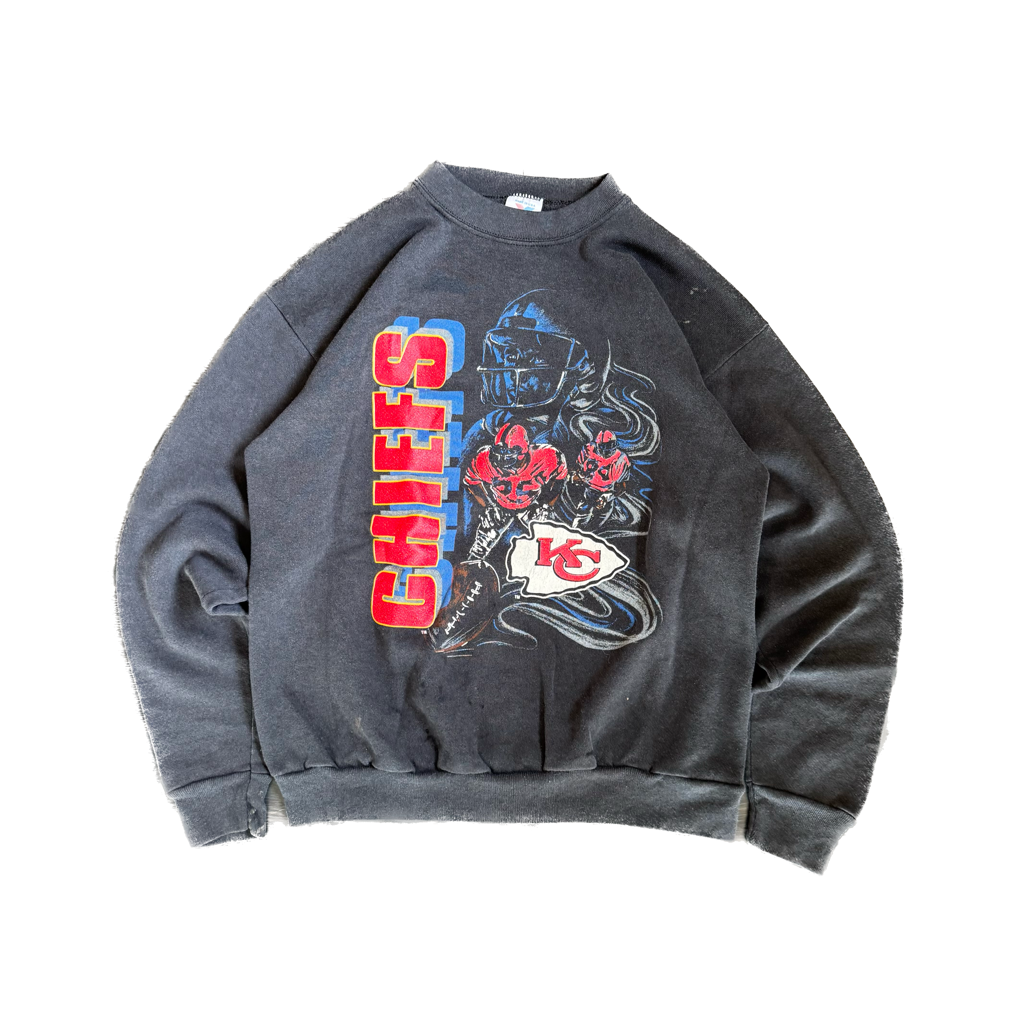 WESTSIDE STOREY VINTAGE | VINTAGE 90'S KC CHIEFS ARTEX SWEATSHIRT - BLACK Westside Storey