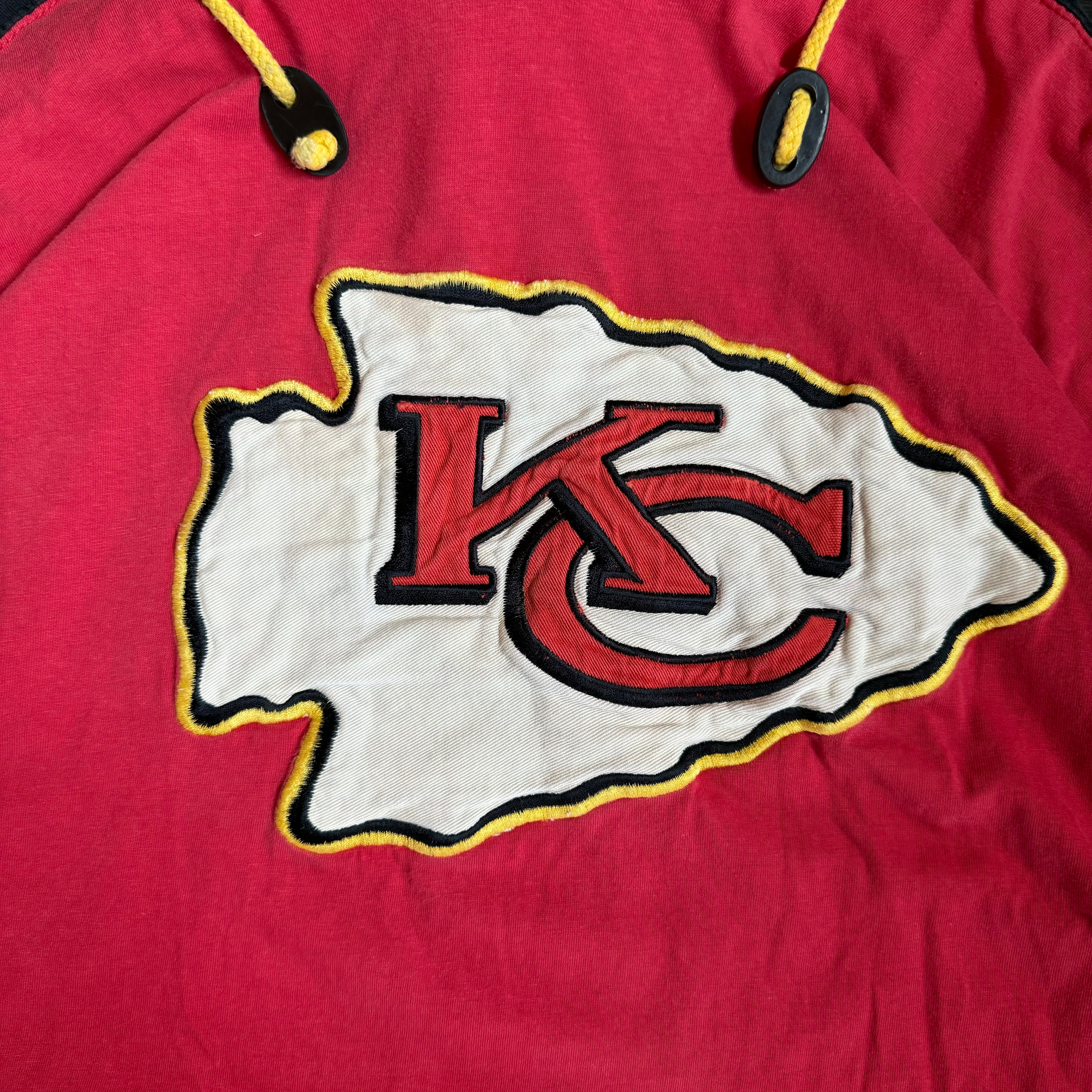WESTSIDE STOREY VINTAGE | VINTAGE 90'S MIRAGE KC CHIEFS LONG SLEEVE JERSEY T - RED - Westside Storey