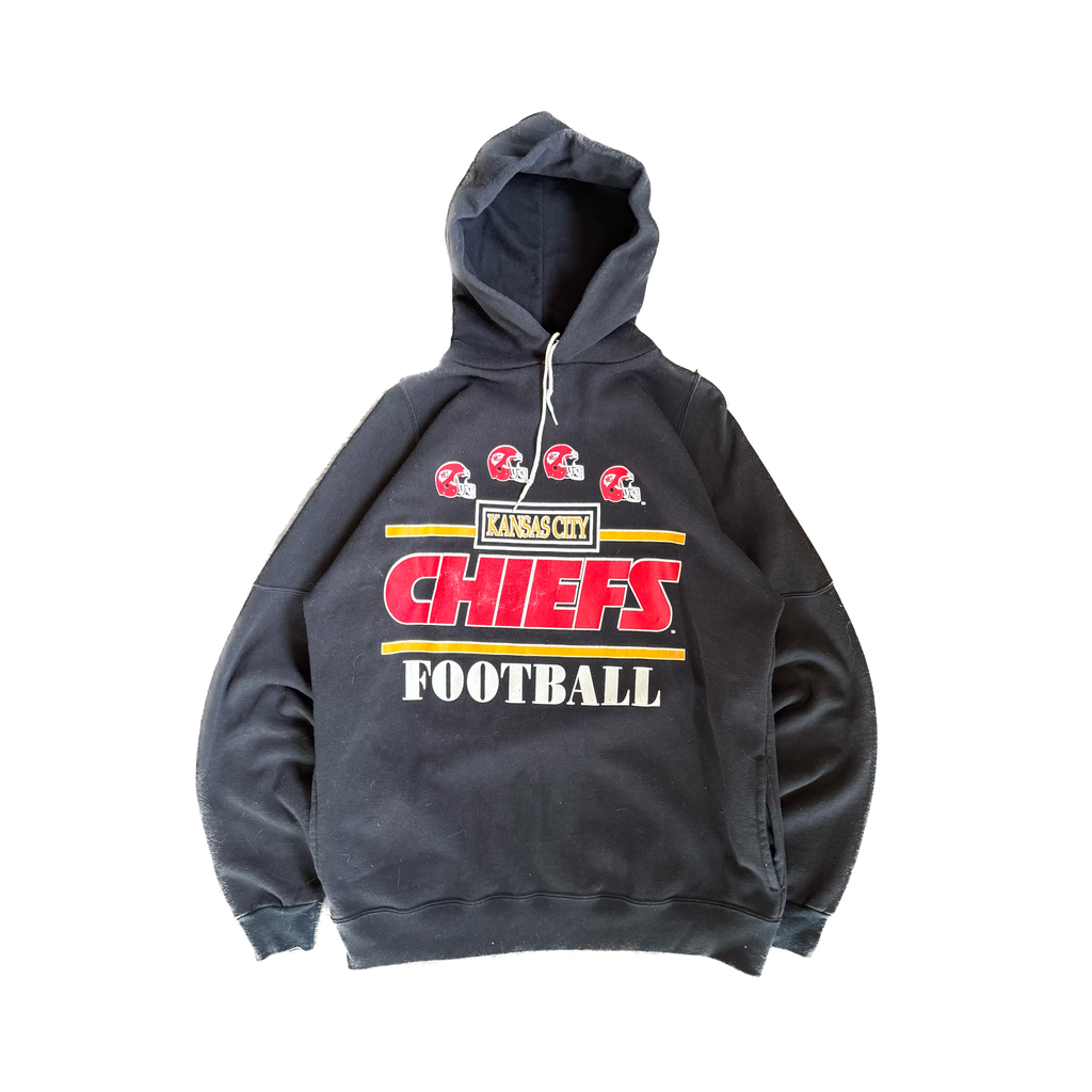 WESTSIDE STOREY VINTAGE | VINTAGE 90'S KC CHIEFS BLACK HOODIE - BLACK Westside Storey