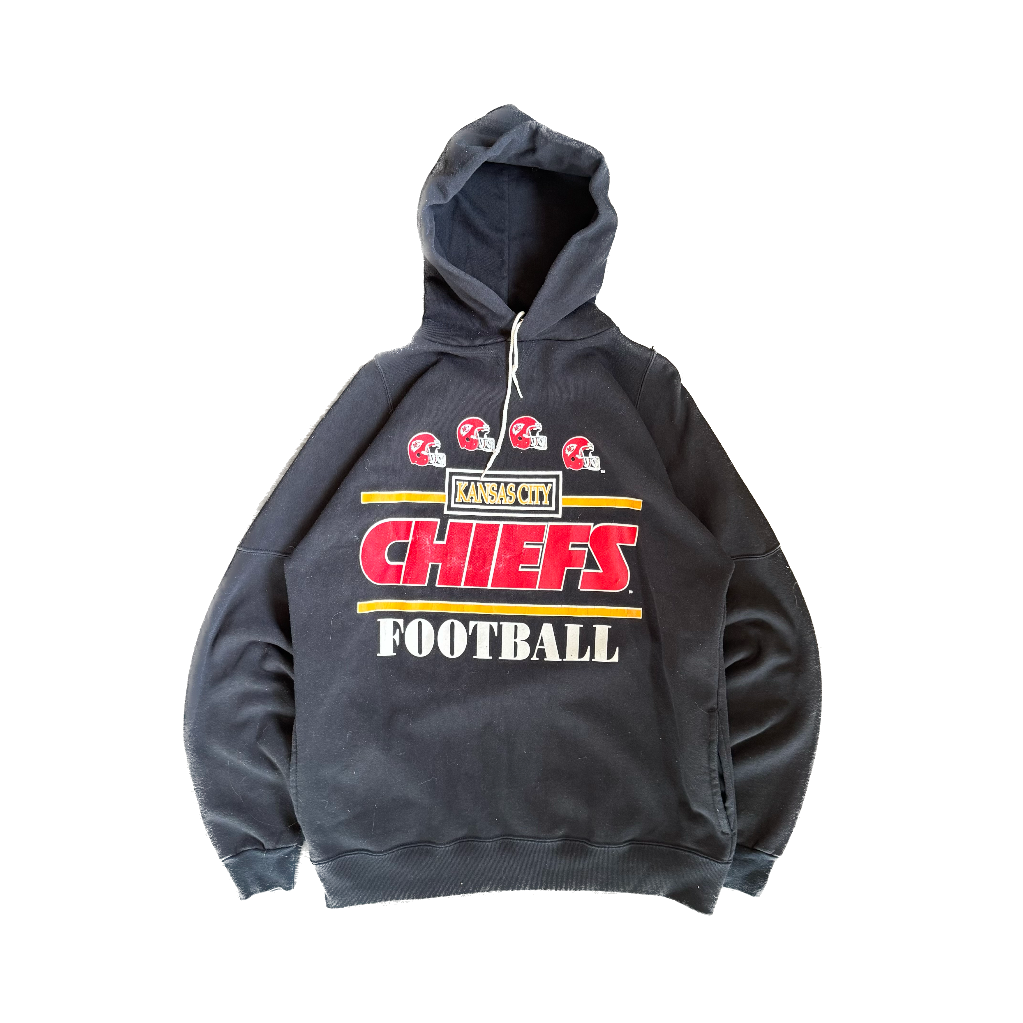 WESTSIDE STOREY VINTAGE | VINTAGE 90'S KC CHIEFS BLACK HOODIE - BLACK Westside Storey