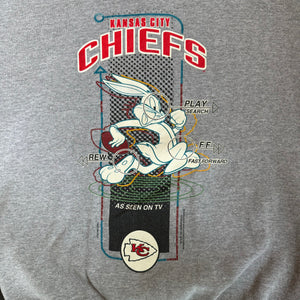 WESTSIDE STOREY VINTAGE | VINTAGE 1994 KC CHIEFS BUGS BUNNY SWEATSHIRT - GRAY - Westside Storey