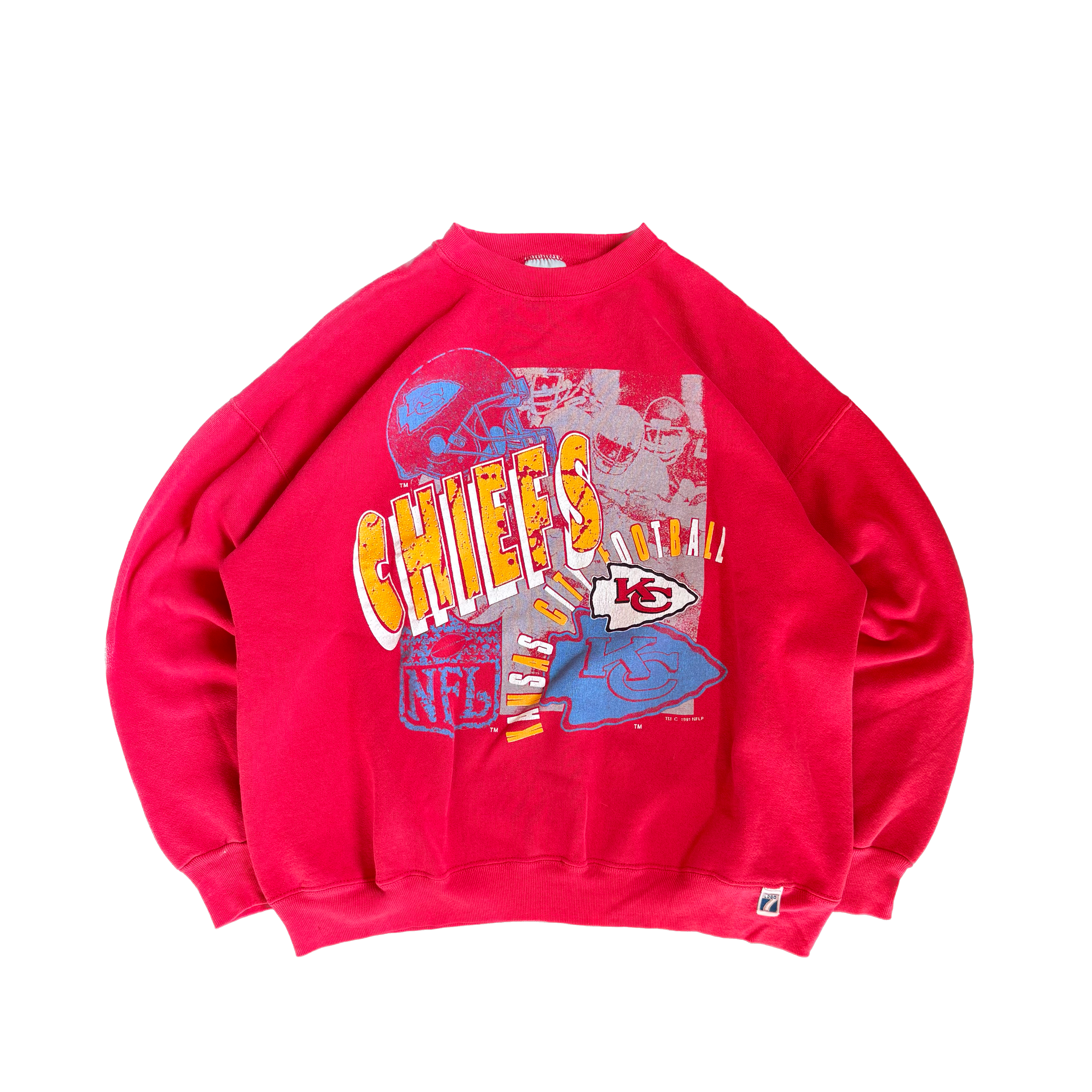 WESTSIDE STOREY VINTAGE | VINTAGE 90'S KC CHIEFS LOGO 7 SWEATSHIRT - RED Westside Storey