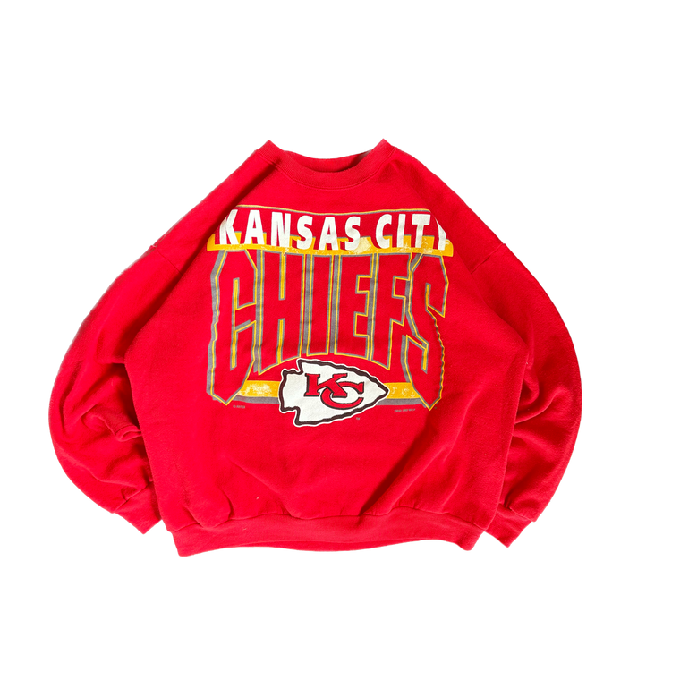 WESTSIDE STOREY VINTAGE | VINTAGE 90'S KC CHIEFS LARGE GRAPHIC SWEATSHIRT TAYLOR - RED