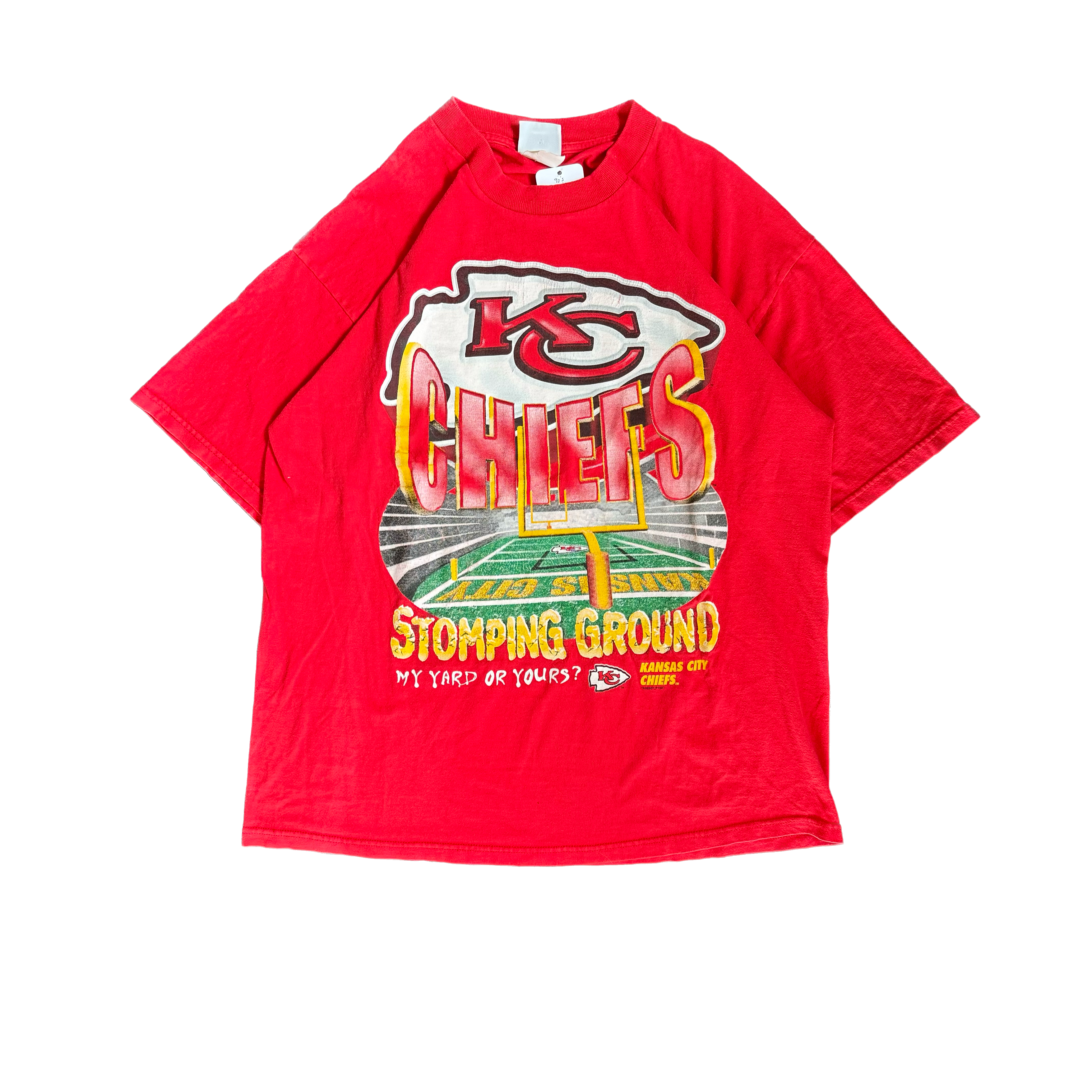 WESTSIDE STOREY VINTAGE | VINTAGE 90'S KC CHIEFS STOMPING YARD T-SHIRT - RED - Westside Storey