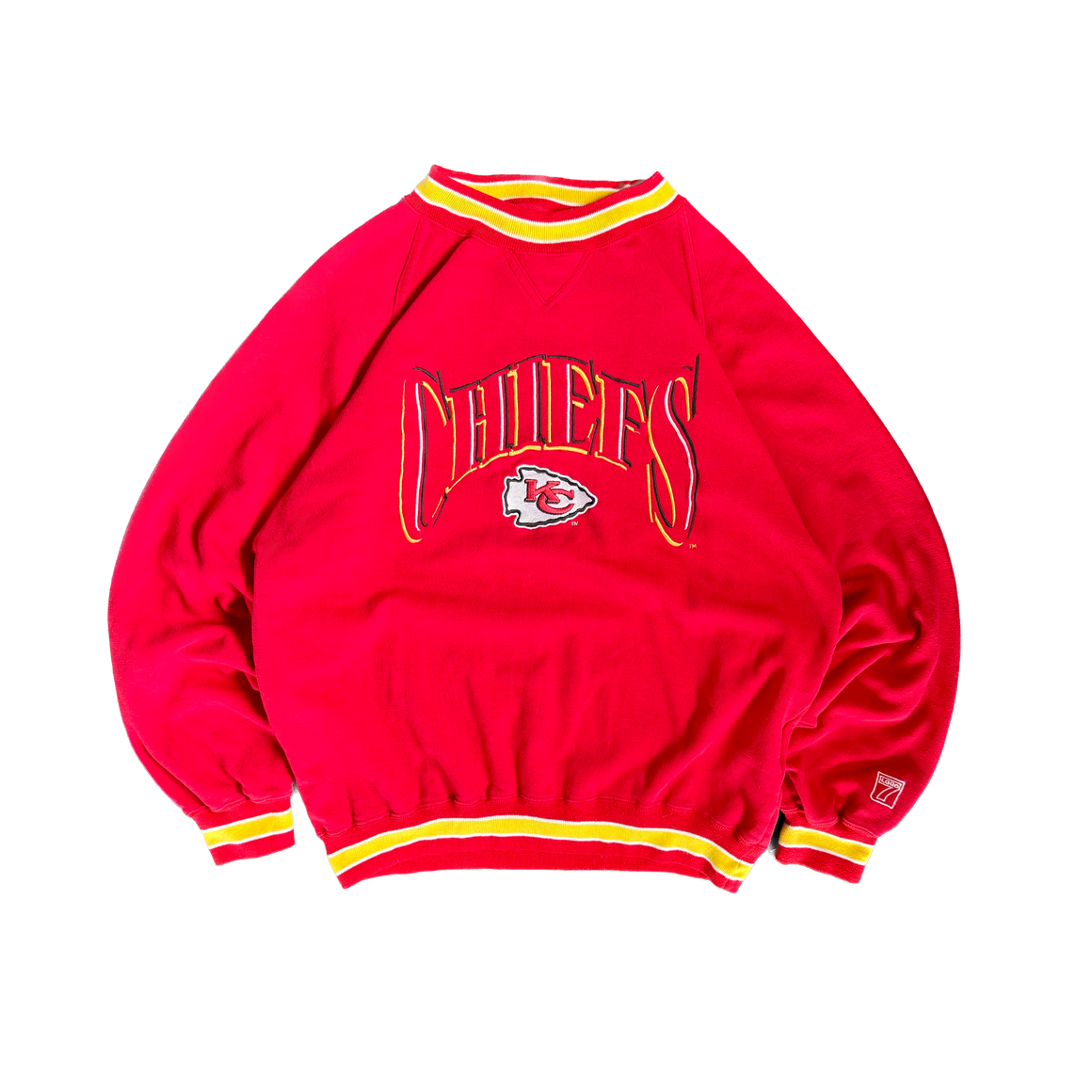 WESTSIDE STOREY VINTAGE | VINTAGE 90'S KC CHIEFS LOGO 7 EMBROIDERED SWEATSHIRT - RED