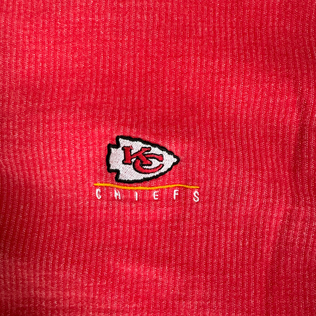 WESTSIDE STOREY VINTAGE | VINTAGE 90'S KC CHIEFS STARTER HEAVY RIBBED SWEATSHIRT - RED - Westside Storey