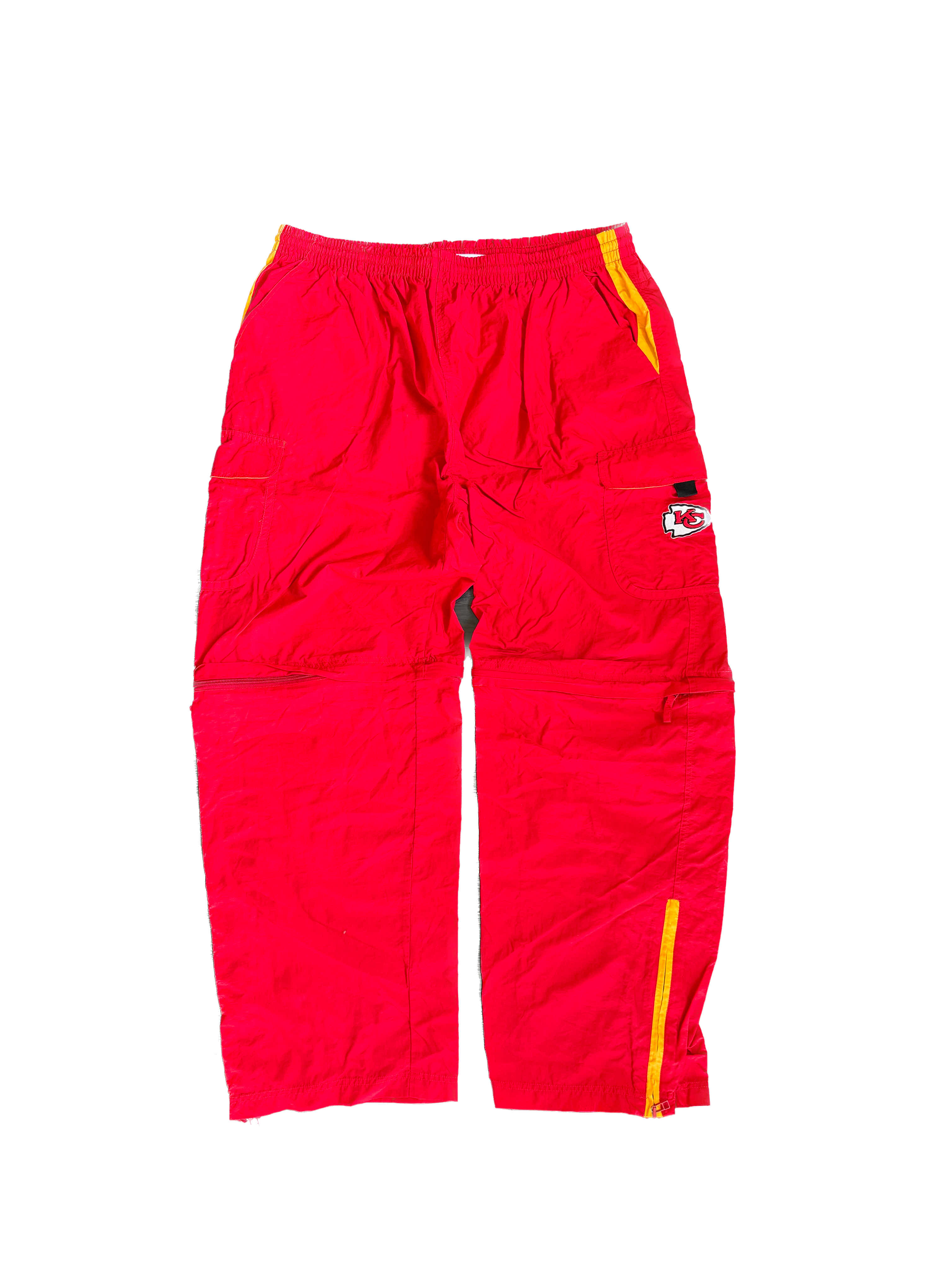 WESTSIDE STOREY VINTAGE | Y2K KC CHEIFS ZIP OFF PANTS/SHORTS NYLON - RED Westside Storey