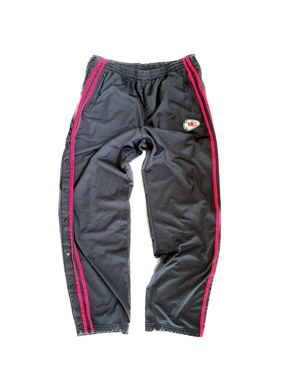 WESTSIDE STOREY VINTAGE | VINTAGE 90'S KC CHIEFS SNAP OFF TRACK PANTS - BLACK Westside Storey