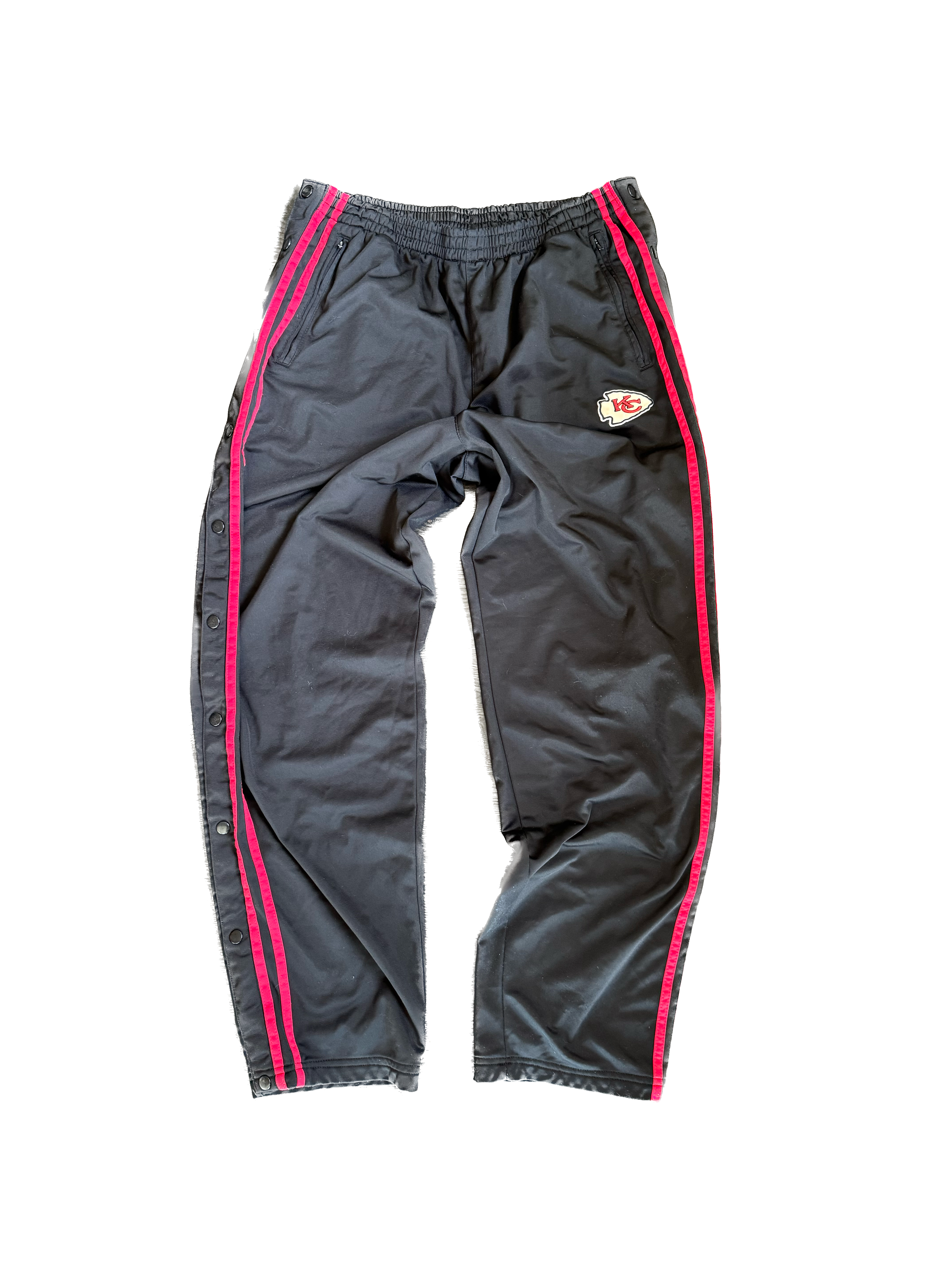 WESTSIDE STOREY VINTAGE | VINTAGE 90'S KC CHIEFS SNAP OFF TRACK PANTS - BLACK Westside Storey