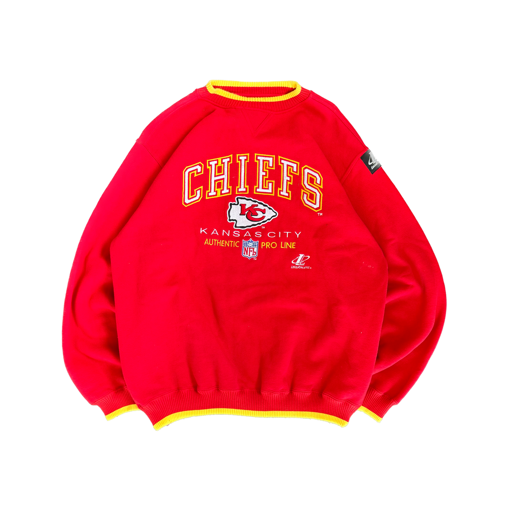 WESTSIDE STOREY VINTAGE | VINTAGE 90'S KC CHIEFS PROLINE EMBROIDERED SWEATSHIRT - RED Westside Storey