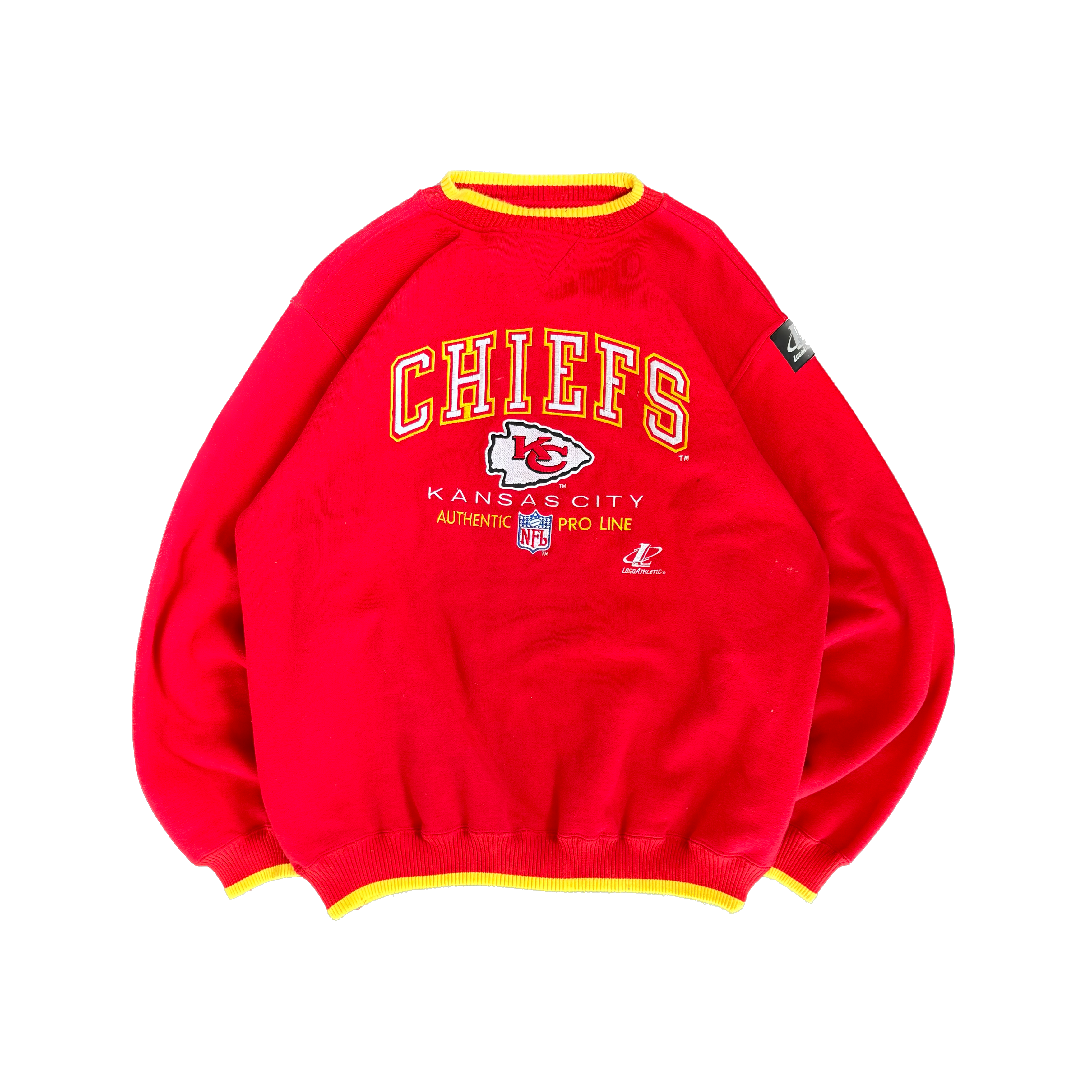 WESTSIDE STOREY VINTAGE | VINTAGE 90'S KC CHIEFS PROLINE EMBROIDERED SWEATSHIRT - RED Westside Storey