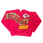 WESTSIDE STOREY VINTAGE | VINTAGE 90'S KC CHIEFS PLAID SPELLOUT SWEATSHIRT - RED Westside Storey