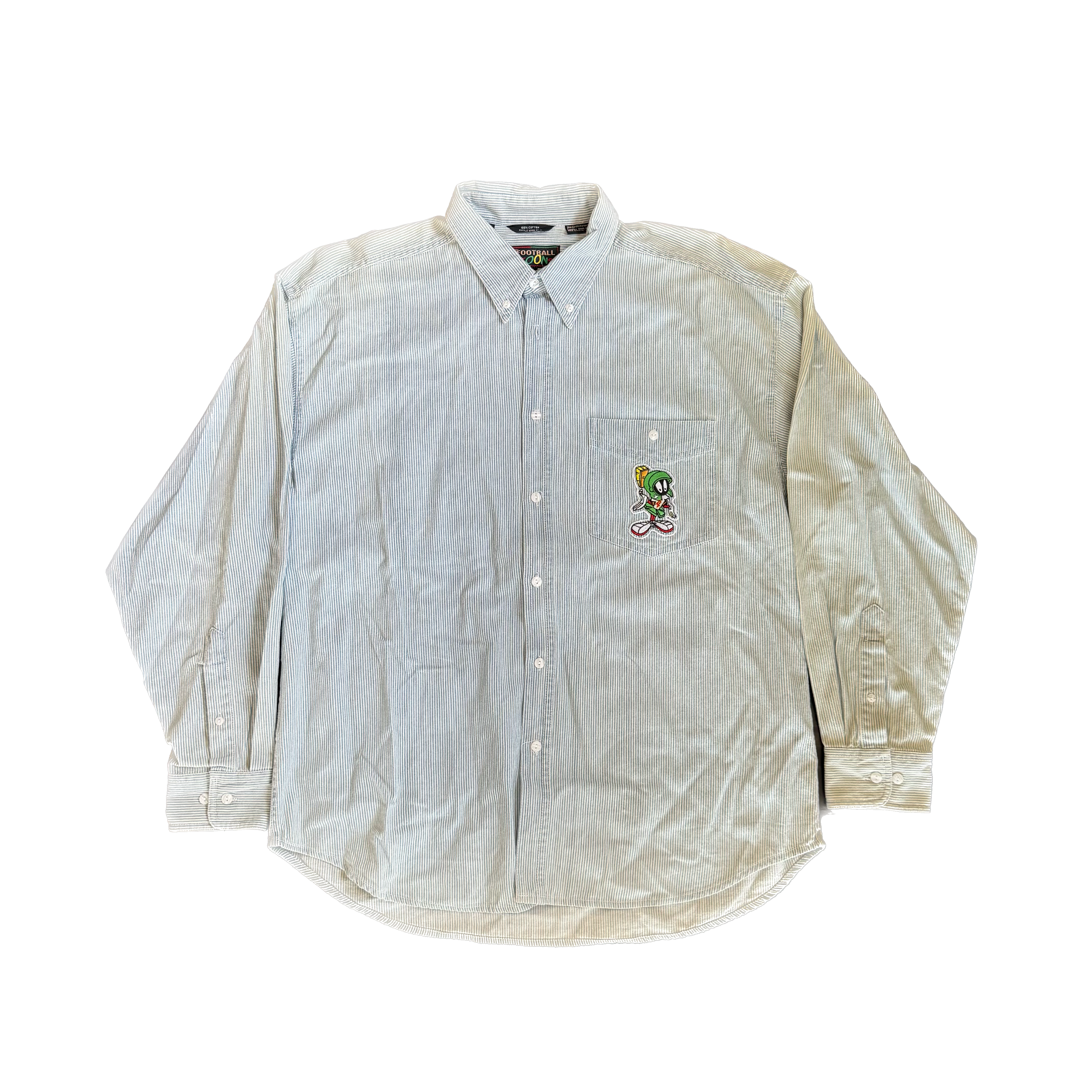 WESTSIDE STOREY VINTAGE | VINTAGE 90'S KC CHIEFS LOONEY TUNES GANG BUTTON DOWN SHIRT - BLUE Westside Storey