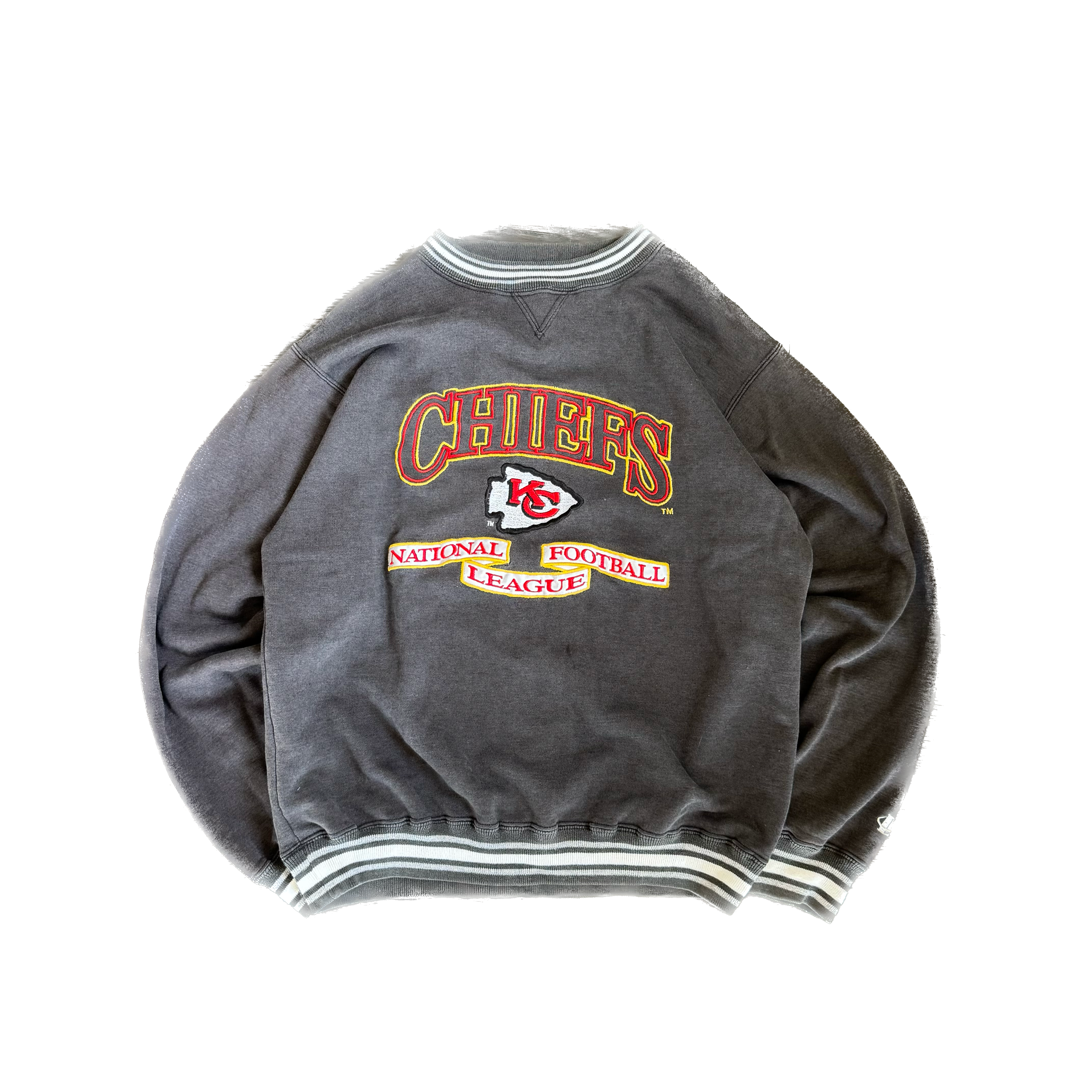 WESTSIDE STOREY VINTAGE | VINTAGE 90'S KC CHIEFS BLACK LOGO ATHLETIC SWEATSHIRT - BLACK Westside Storey