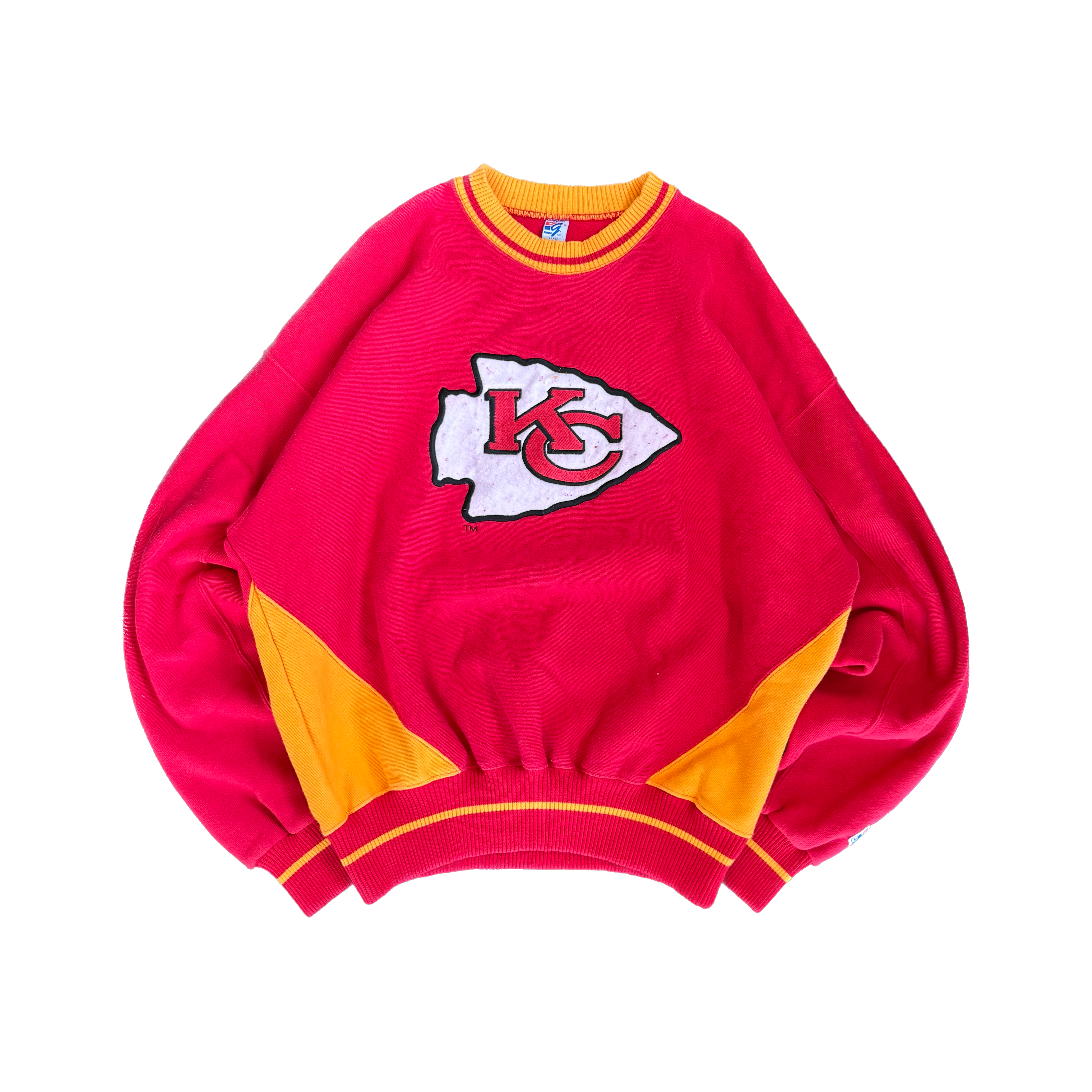 WESTSIDE STOREY VINTAGE | VINTAGE 90'S KC CHIEFS THE GAME ARROWHEAD PATCH SWEATSHIRT - RED Westside Storey