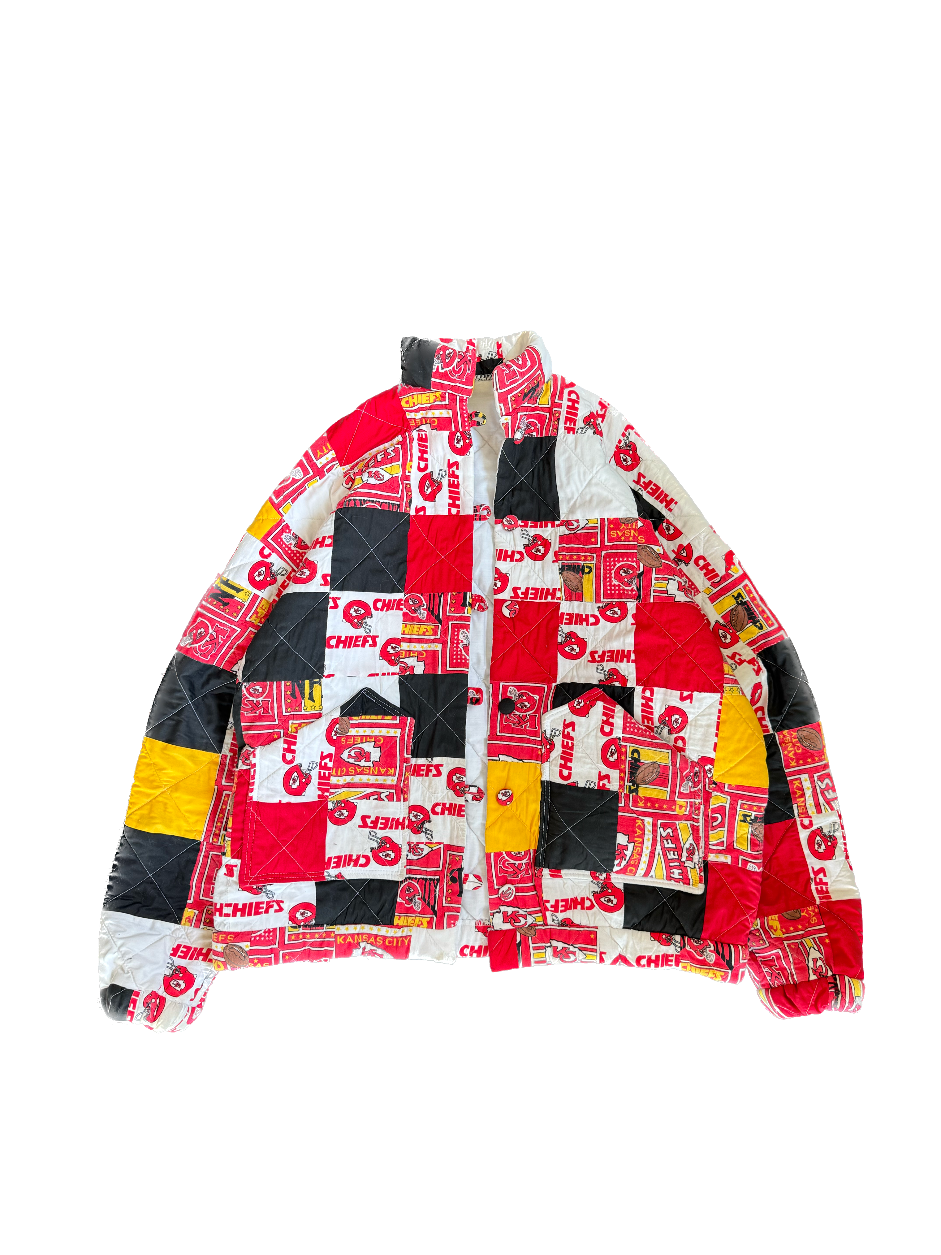 WESTSIDE STOREY VINTAGE | VINTAGE 90'S KC CHIEFS PATCHWORK HANDMADE JACKET - RED Westside Storey