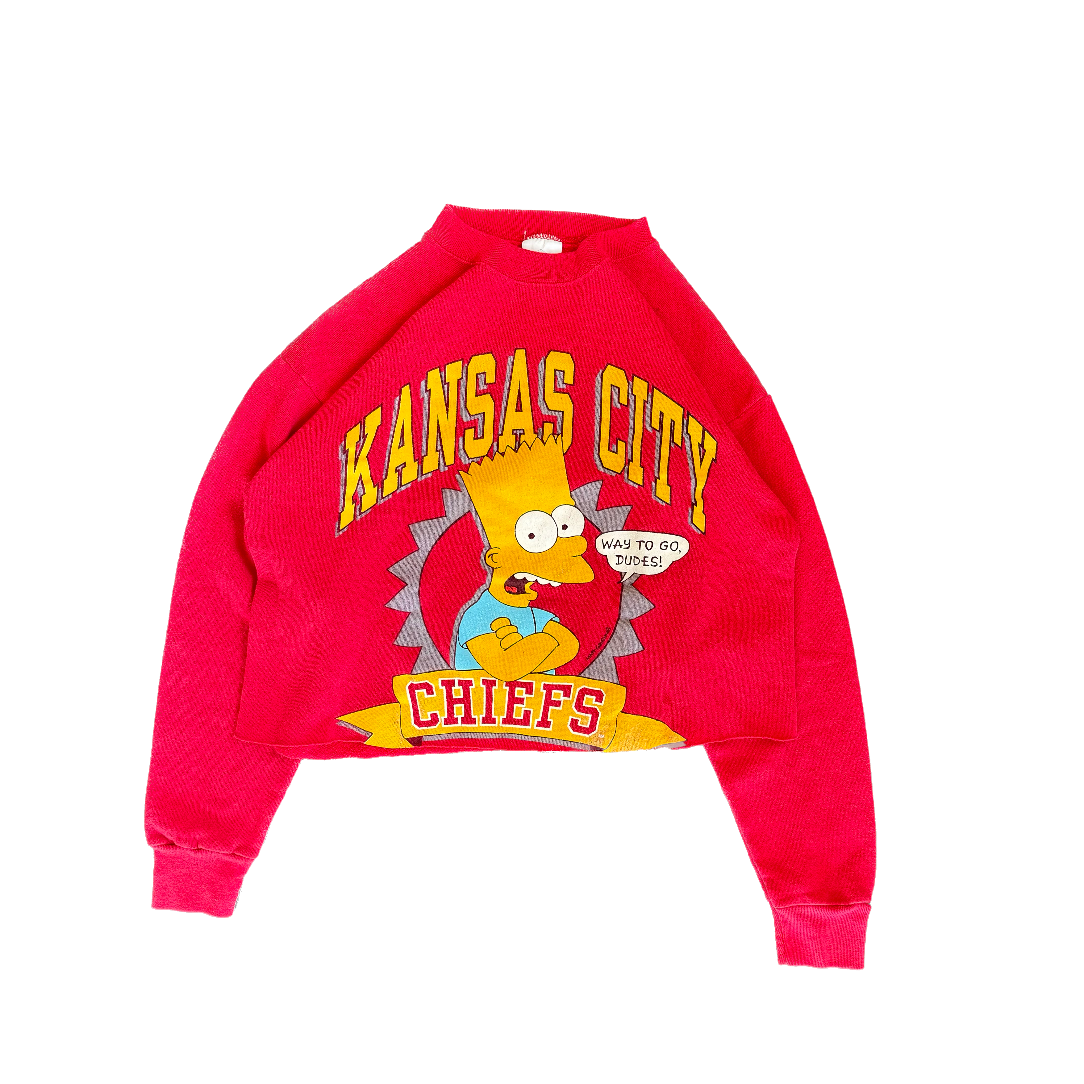 WESTSIDE STOREY VINTAGE | VINTAGE 90'S KC CHIEFS BART SIMPSON CROP - RED - Westside Storey