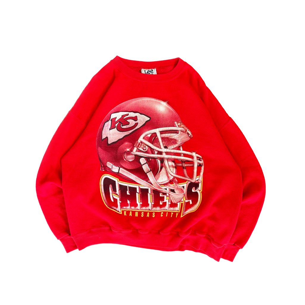 WESTSIDE STOREY VINTAGE | VINTAGE 90'S LEE KC CHIEFS HEAVY HELMET SWEATSHIRT - RED - Westside Storey