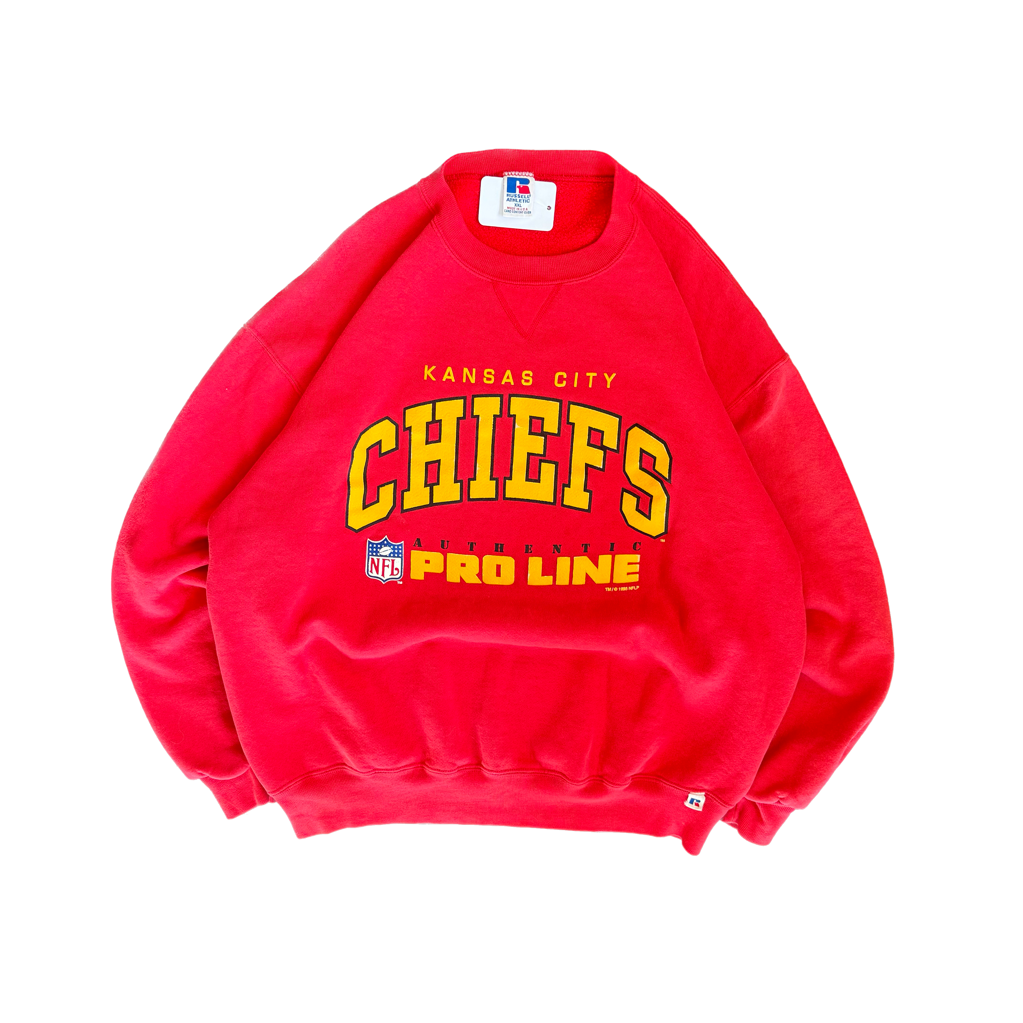 WESTSIDE STOREY VINTAGE | VINTAGE 90'S RUSSELL KC CHIEFS HEAVY SWEATSHIRT *SMALL SPOTS - RED - Westside Storey