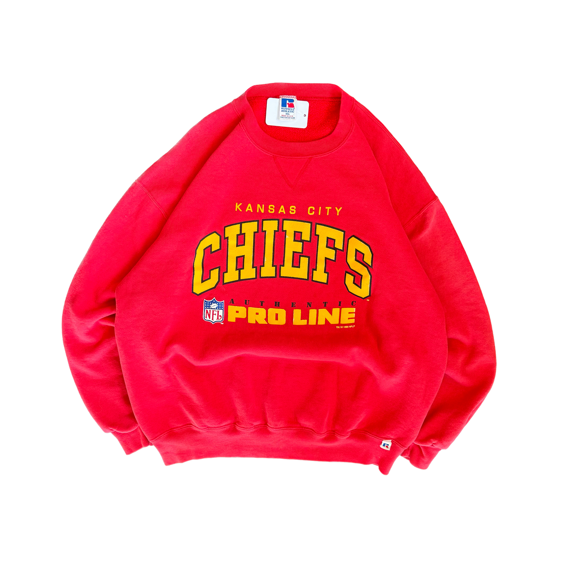 WESTSIDE STOREY VINTAGE | VINTAGE 90'S RUSSELL KC CHIEFS HEAVY SWEATSHIRT *SMALL SPOTS - RED