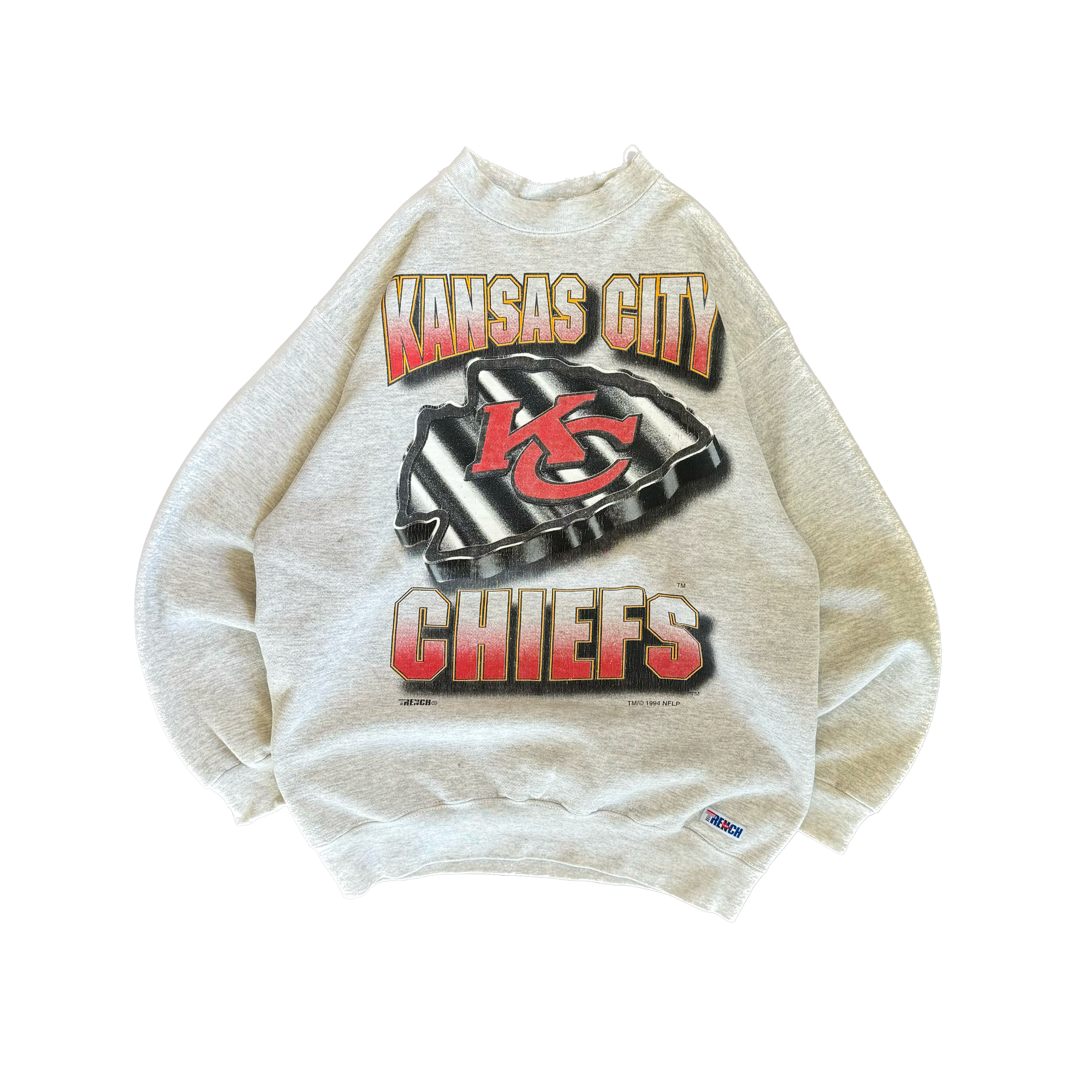 WESTSIDE STOREY VINTAGE | VINTAGE 90'S KC CHIEFS GRAY WELL WORN SWEATSHIRT - GRAY - Westside Storey