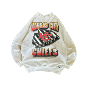 WESTSIDE STOREY VINTAGE | VINTAGE 90'S KC CHIEFS GRAY WELL WORN SWEATSHIRT - GRAY - Westside Storey