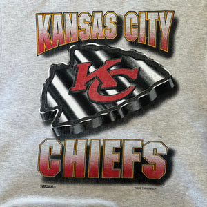 WESTSIDE STOREY VINTAGE | VINTAGE 90'S KC CHIEFS GRAY WELL WORN SWEATSHIRT - GRAY - Westside Storey